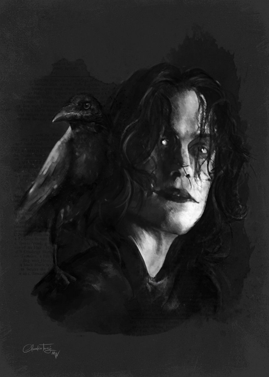 Eric Draven The Crow' Poster by Claudio Tosi. Displate. Crow movie, Crow image, Crow art