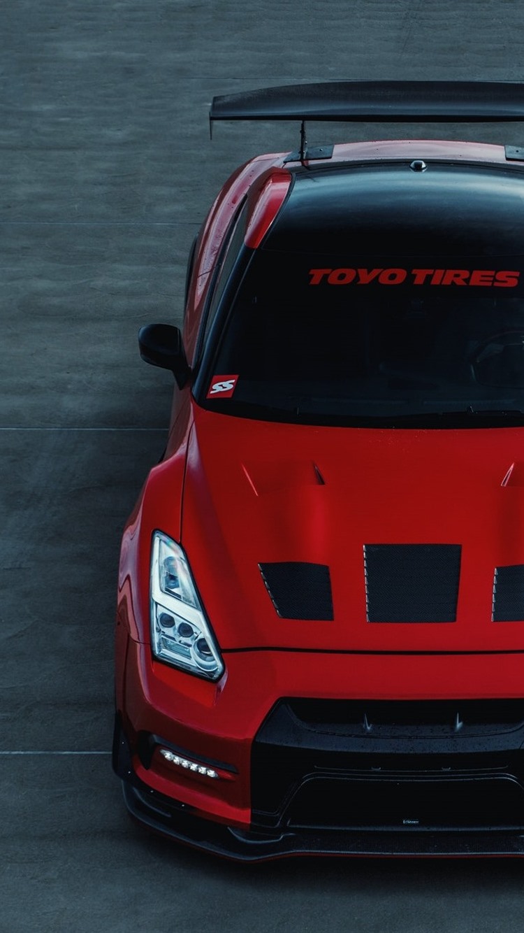 Nissan GT R R35 Red Car Front View 750x1334 IPhone 8 7 6 6S Wallpaper, Background, Picture, Image