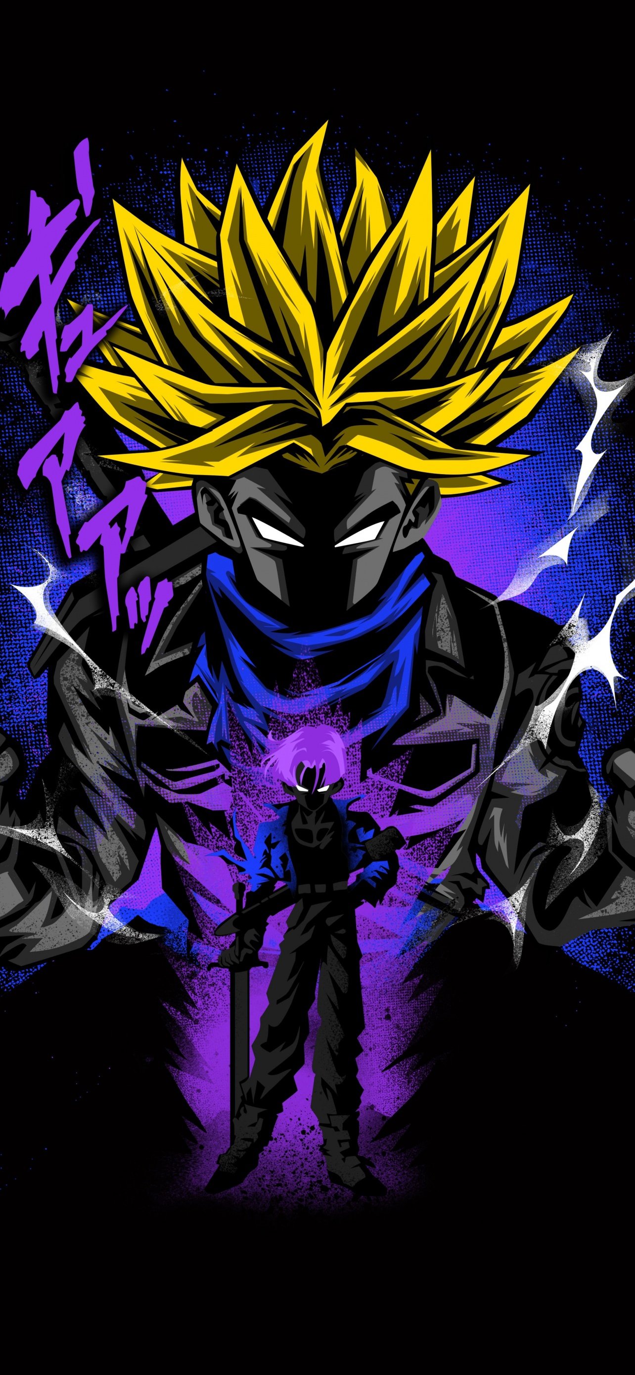 Son Goku Wallpaper 4K, Dragon Ball Z, Anime Series, Black Background, Black Dark