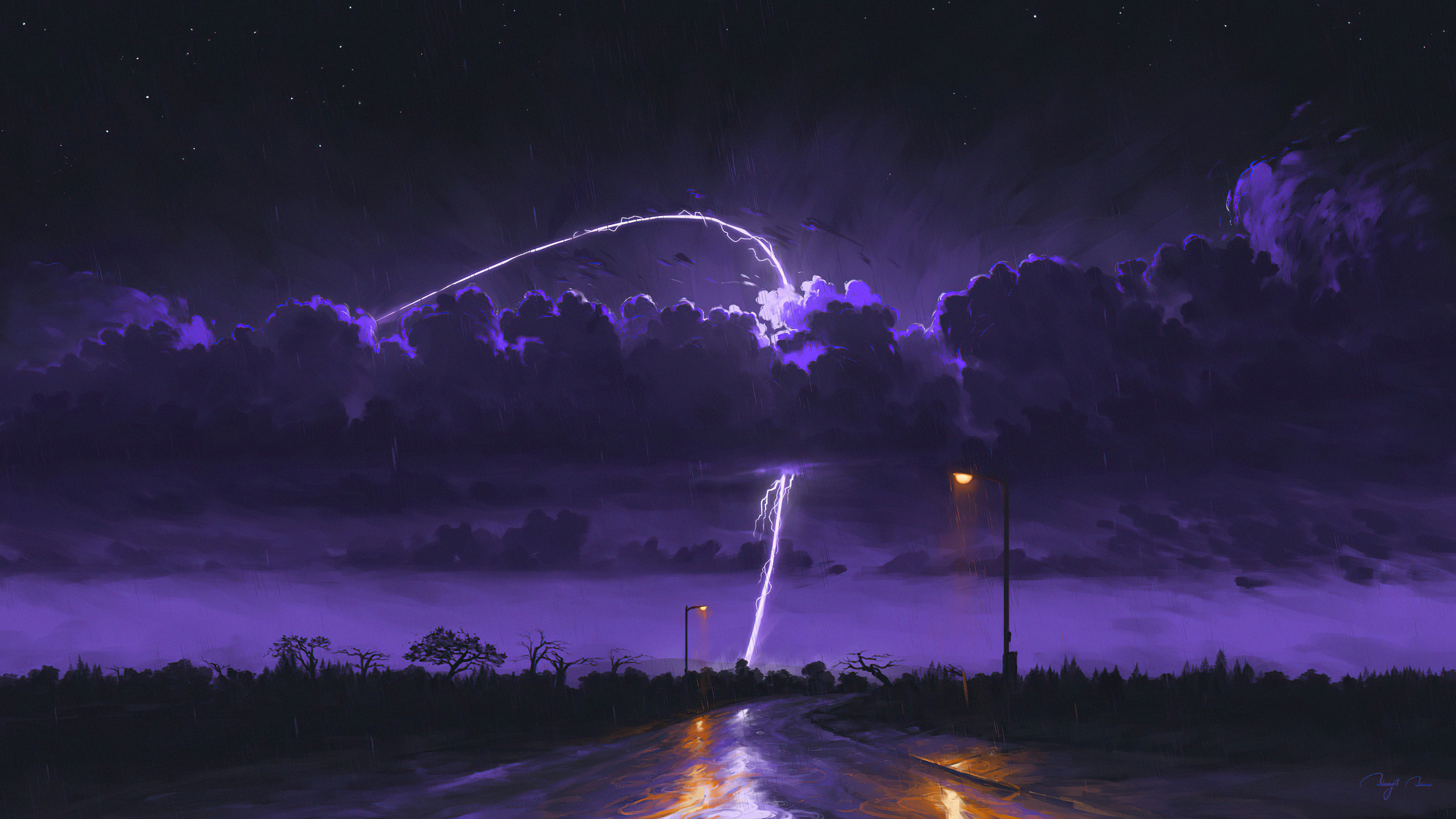 Rainy Night Storm Laptop Full HD 1080P HD 4k Wallpaper, Image, Background, Photo and Picture