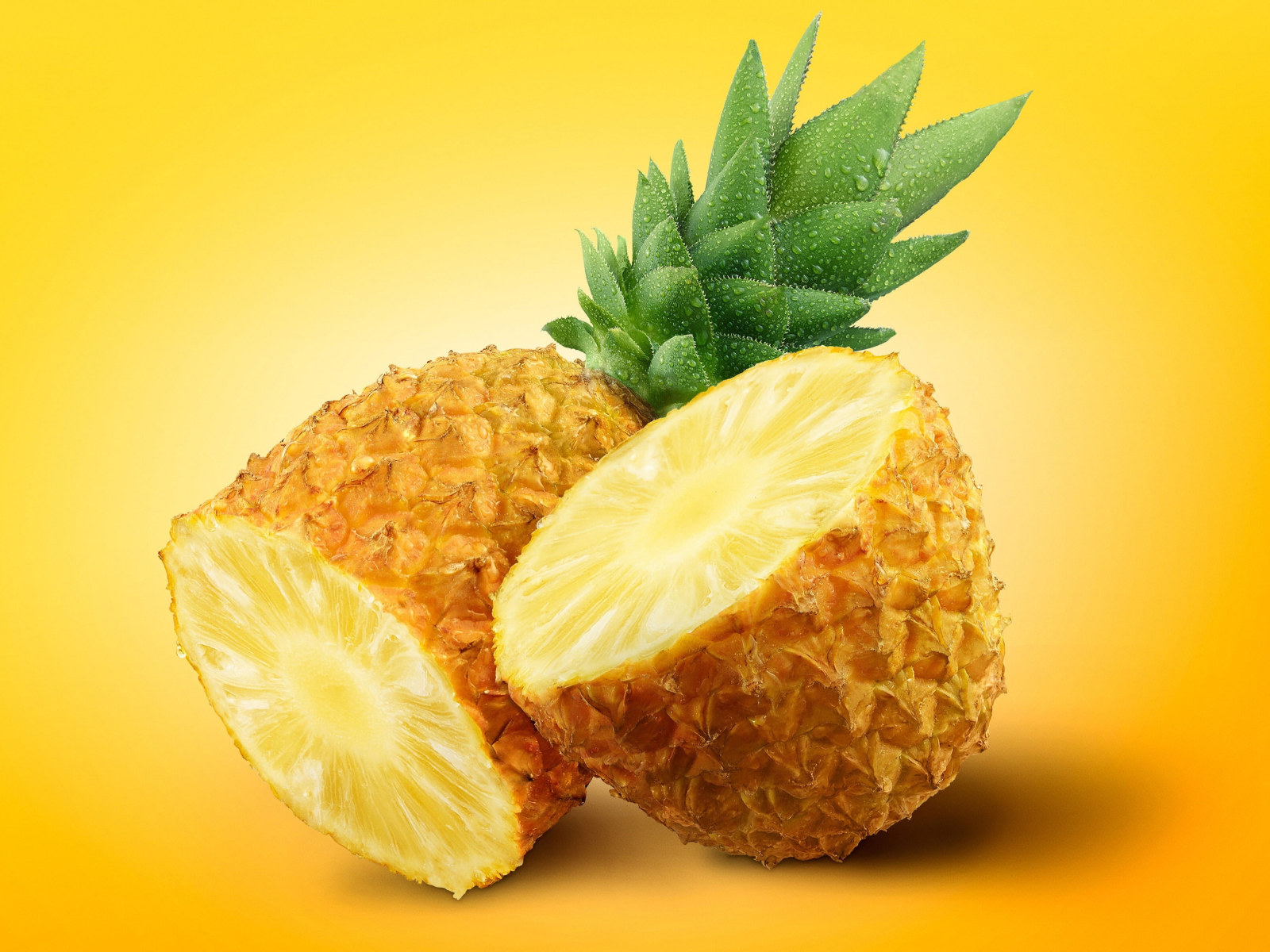 Wallpaper Pineapple, Food And Drink, Half, Orange, Yellow • Wallpaper For You