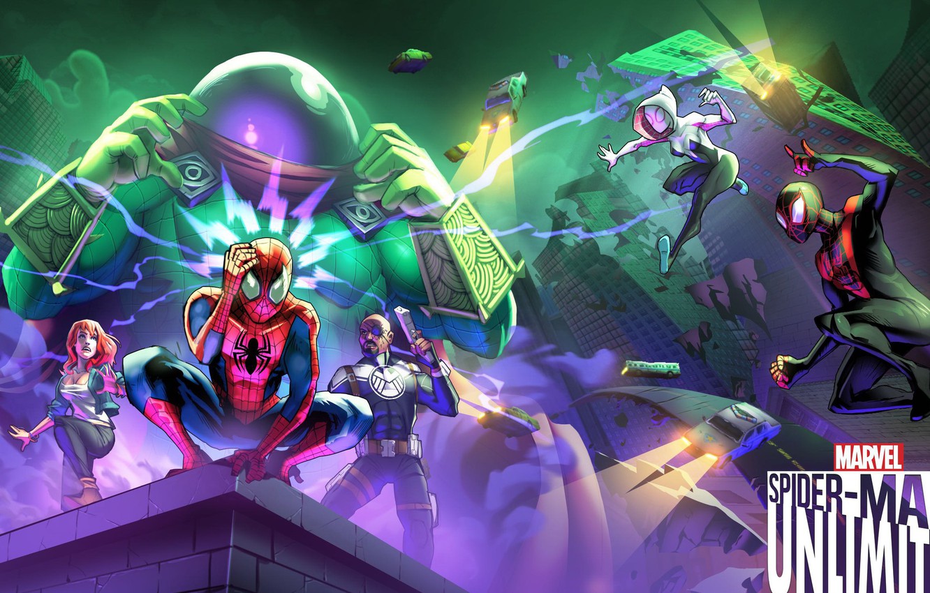Wallpaper Game, Android, Marvel, IOS, Spider Man Unlimited, Spider Verse, Gameloft Image For Desktop, Section игры