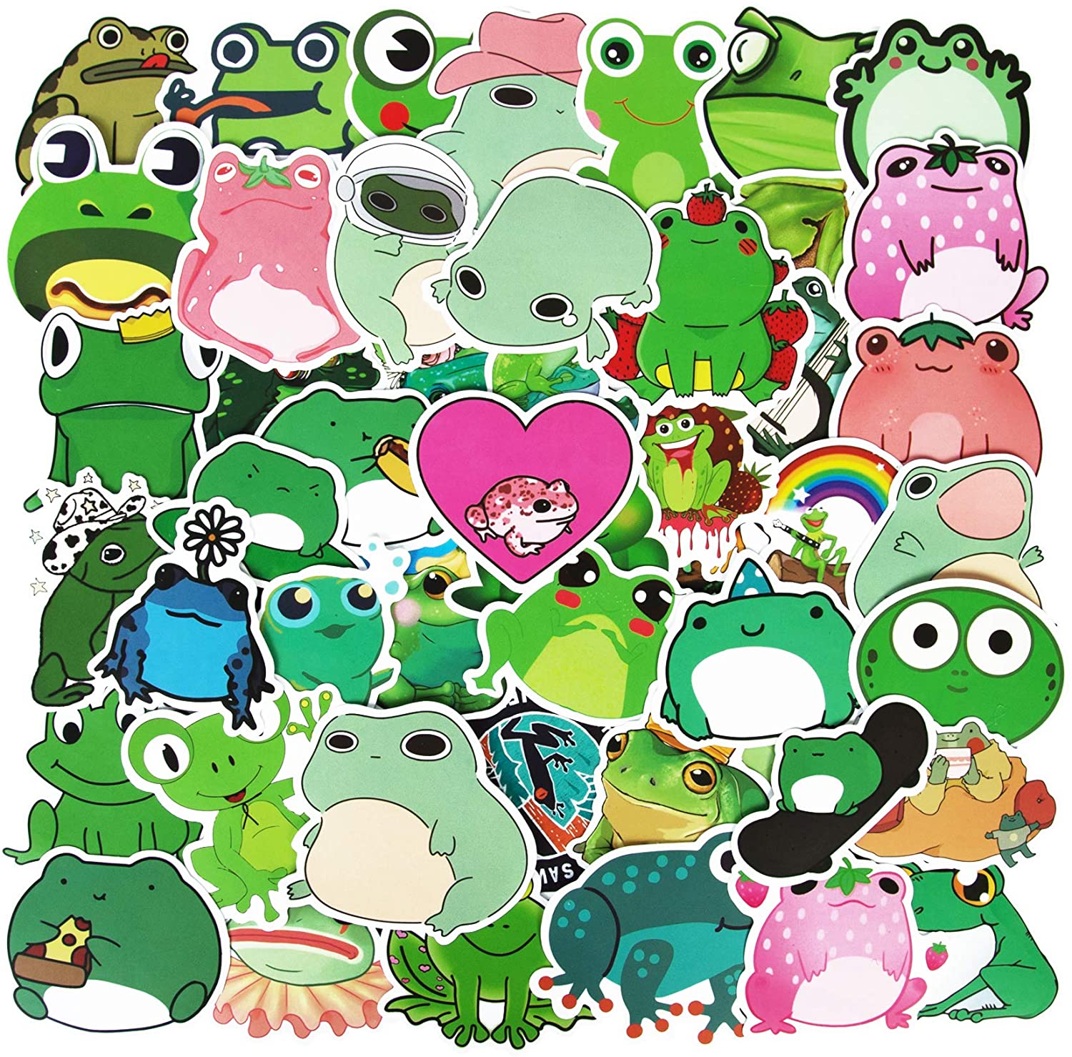 Vinyl Stickers, Frog Cute 50Pcs Aesthetic Decals and Sticker Frog Decoration DIY Teens for Stickers Laptop Trendy Skins & Decals affordable