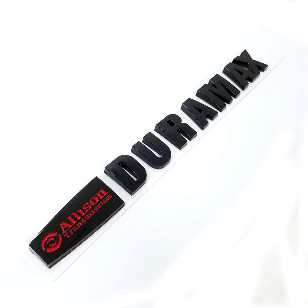 Yoaoo 2x OEM Allison Duramax Emblems Badges Replacement for Silverado Sierra 1500 2500Hd 3500Hd Hood Red Black