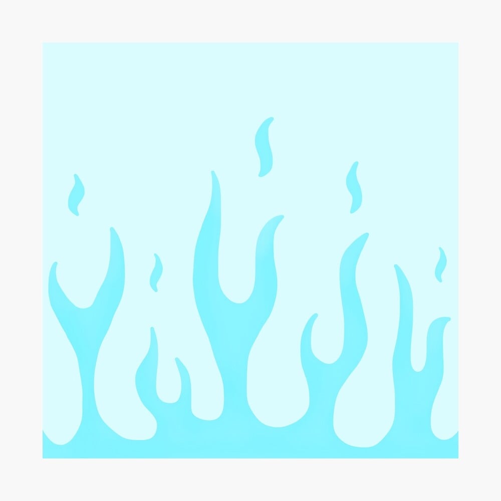 Blue Flames Wallpaper Poster By Pastel PaletteD