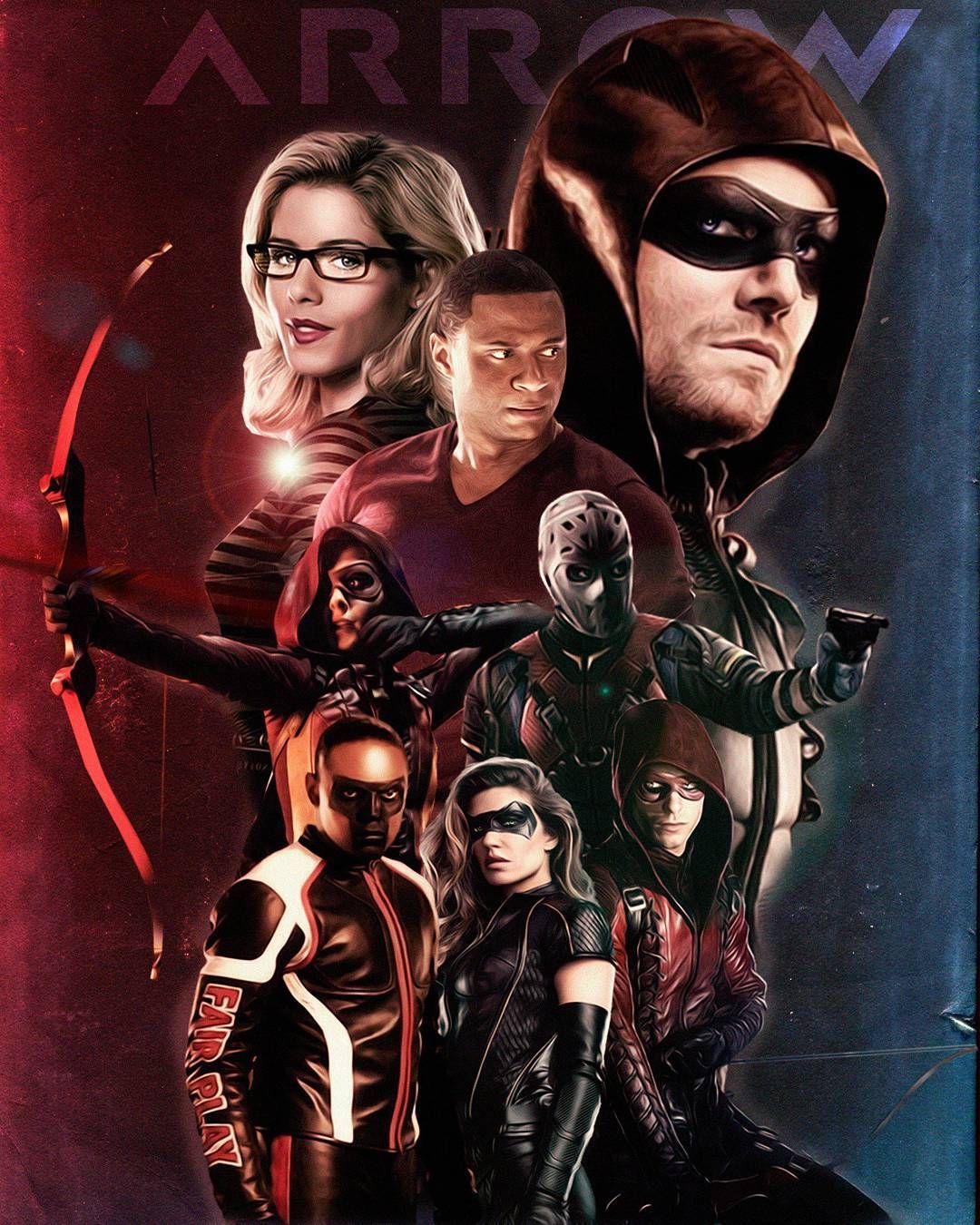 Team Arrow season 6 Photo credit on Twitter. .. #arrow #stephenamell #poster. Arqueiro verde serie, Pôsteres de filmes