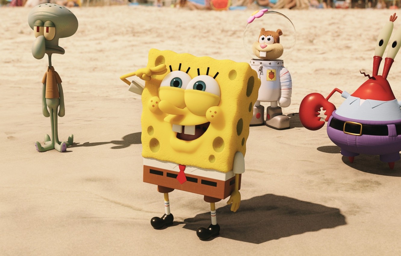 Photo Wallpaper Sand, Animated Film, Spongebob Squarepants, Spongebob Movie