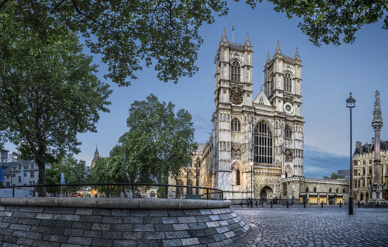 Wallpaper trees, watch, England, area, lantern, tower, bridge, Palace, Westminster, Westminster Abbey image for desktop, section город