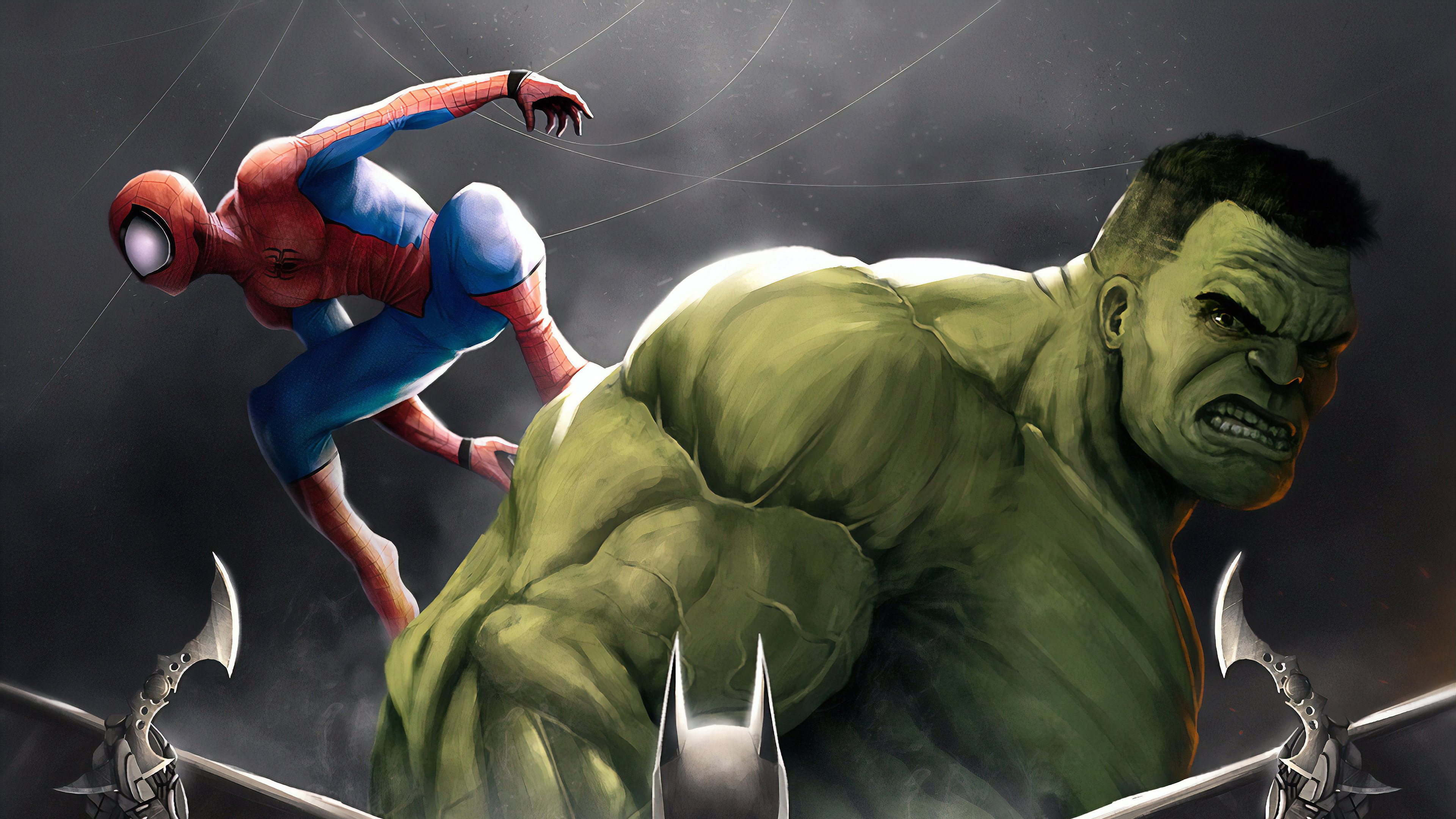 Hulk And Spider Man Art, HD Superheroes, 4k Wallpaper, Image, Background, Photo and Picture