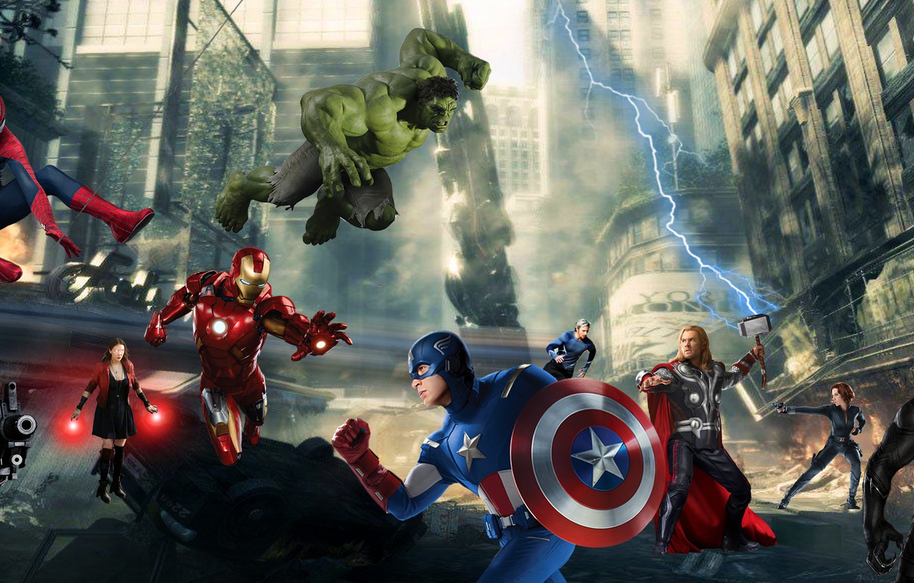 Wallpaper thor, hulk, spider man, iron man, captain america:civil war image for desktop, section фильмы