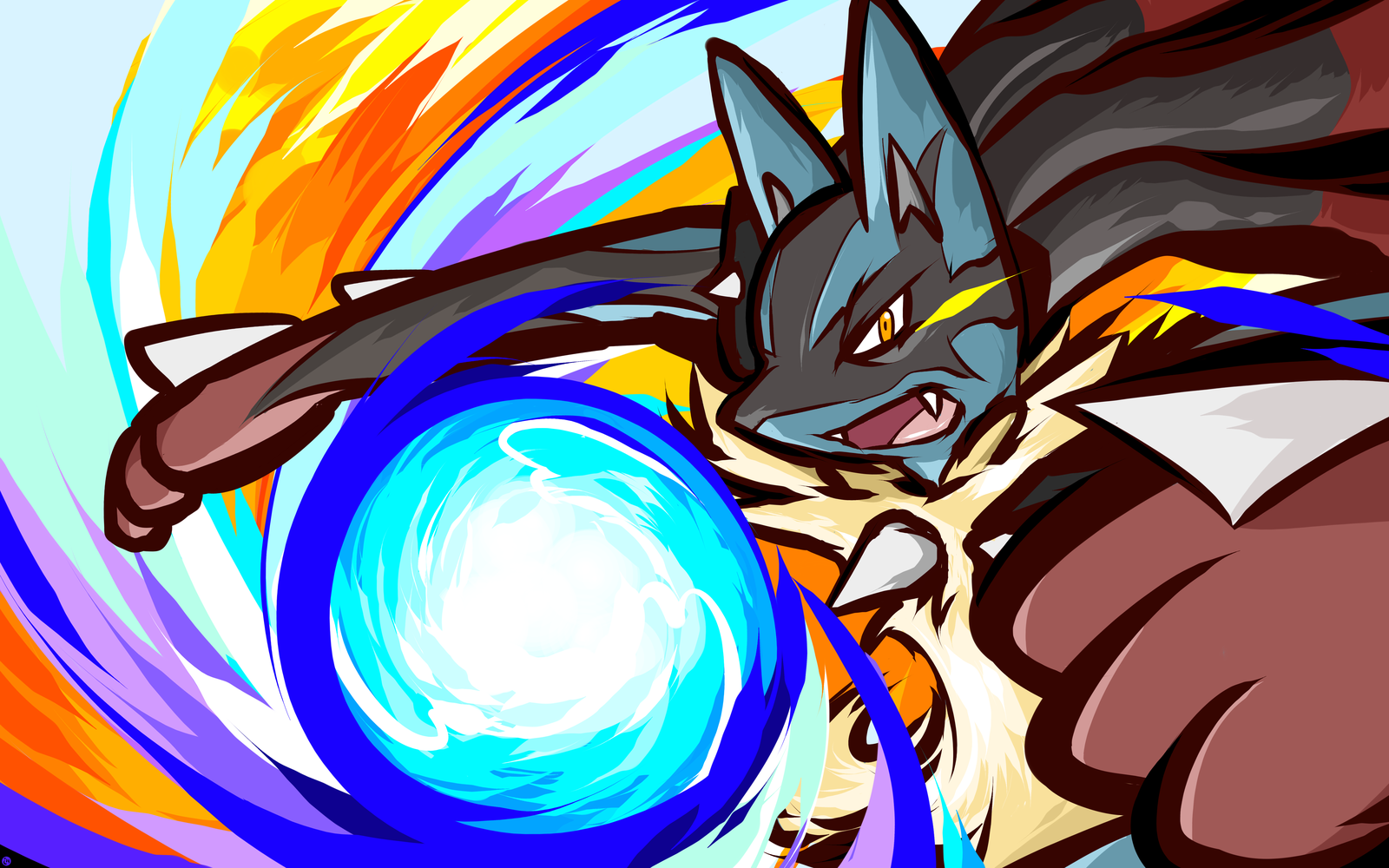 Free download Mega Lucario Aura Sphere by ishmam [1600x1000] for your Desktop, Mobile & Tablet. Explore Pokemon Lucario Wallpaper. Pokemon Tcg Wallpaper, Mega Lucario Wallpaper, Lucario Wallpaper for Computer