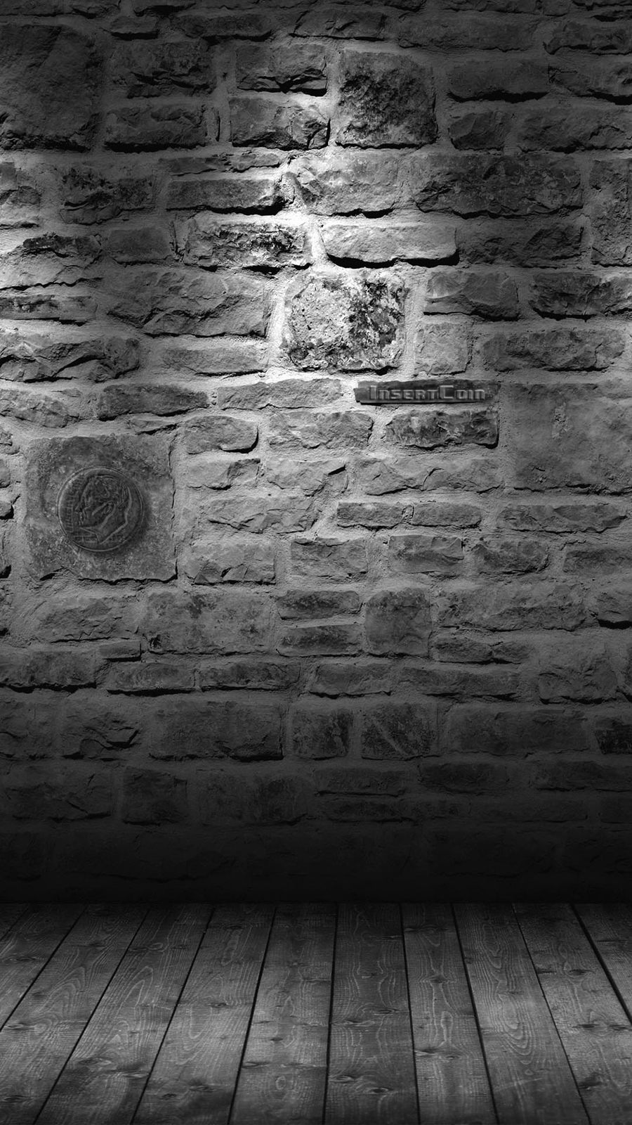 Grey Brick Wall HTC Insert Coin Phone Wallpaper