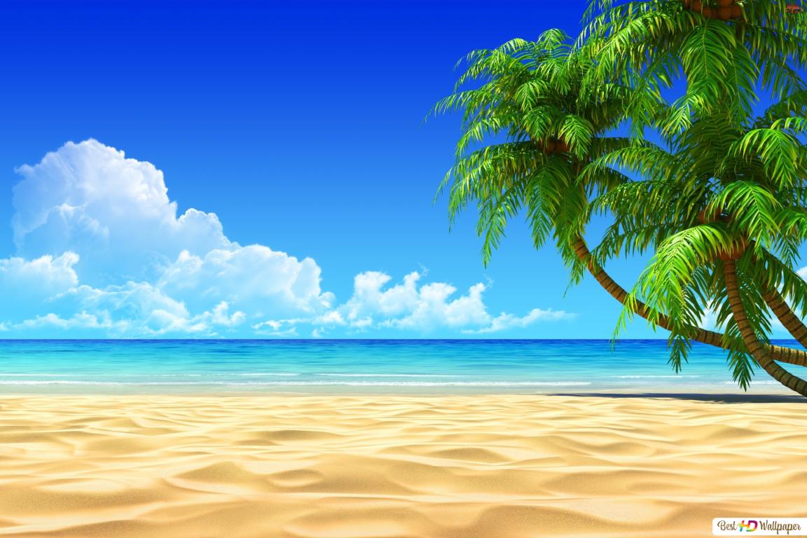 3D beach HD wallpaper download