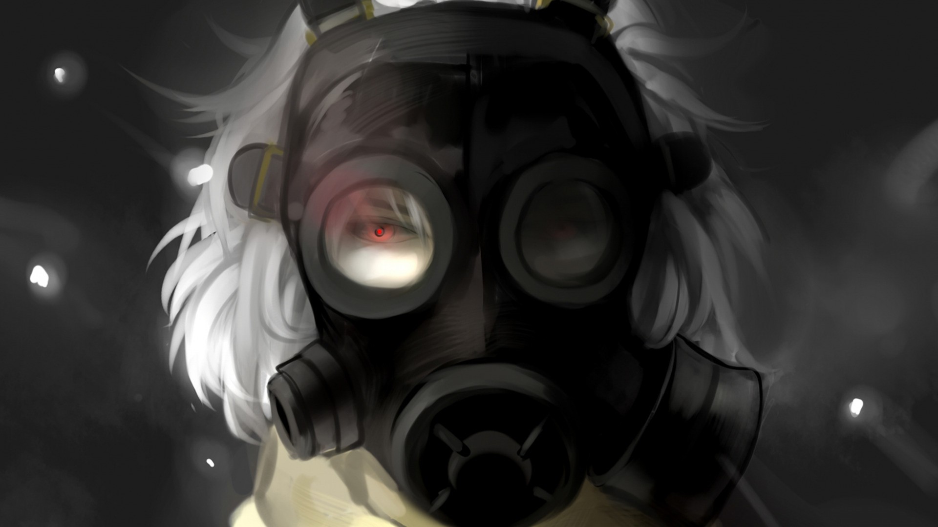 Anime Girl with Gas Mask Wallpaper