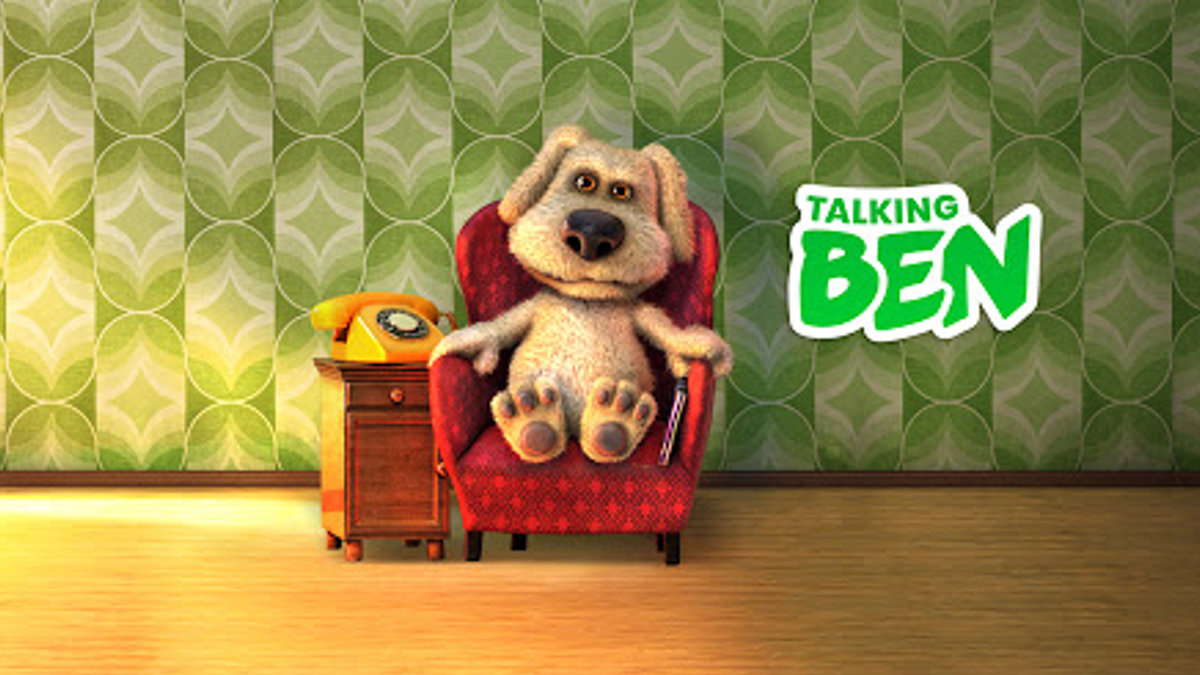 Illustration of talking ben dog