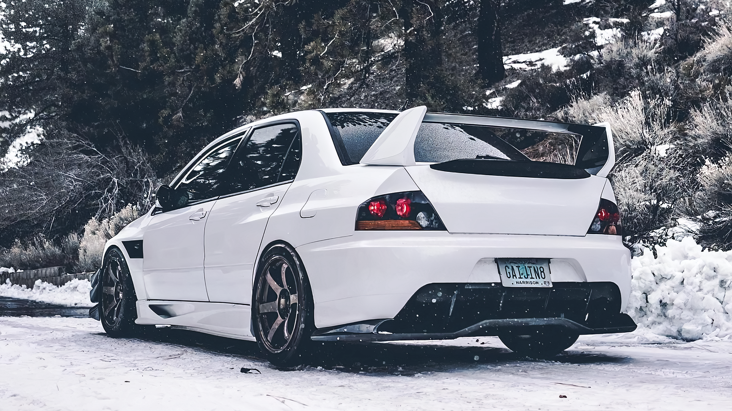 Mitsubishi Evo White [2560x1440]