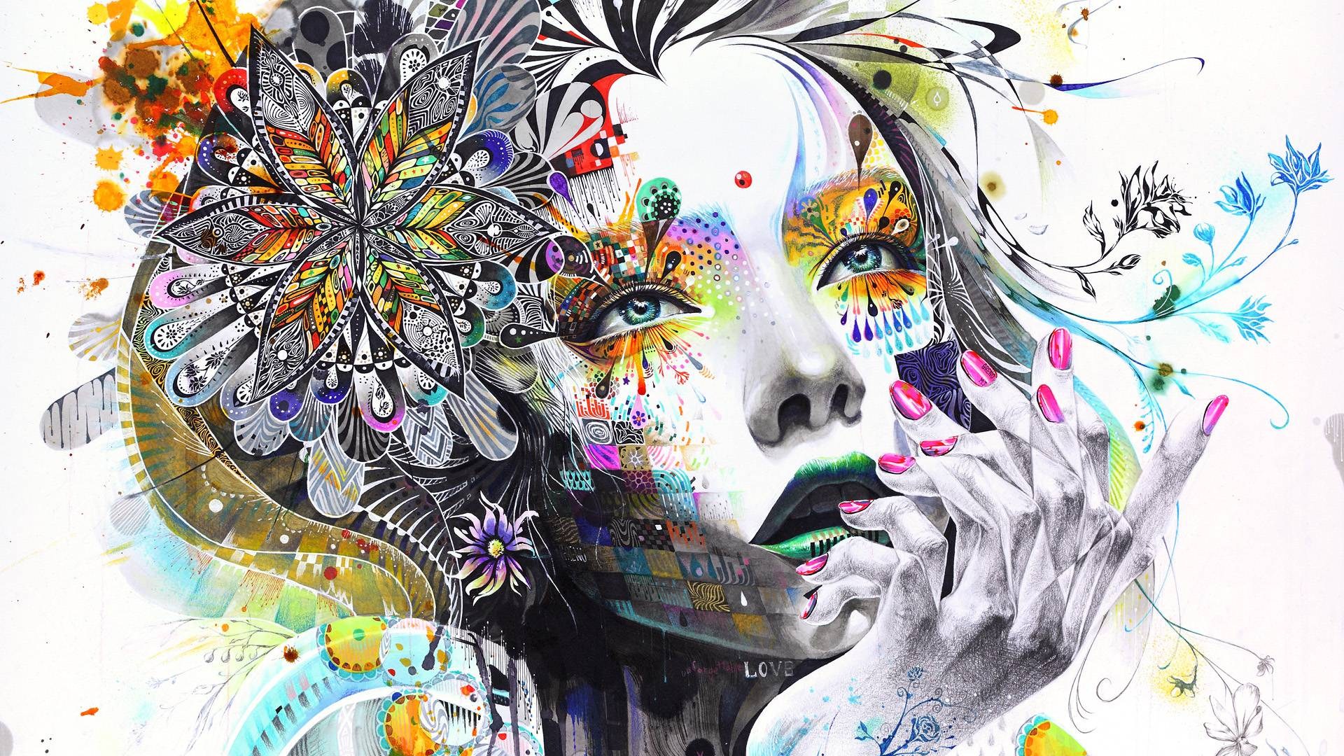 Abstract Girls Face HD Wallpaperx1080