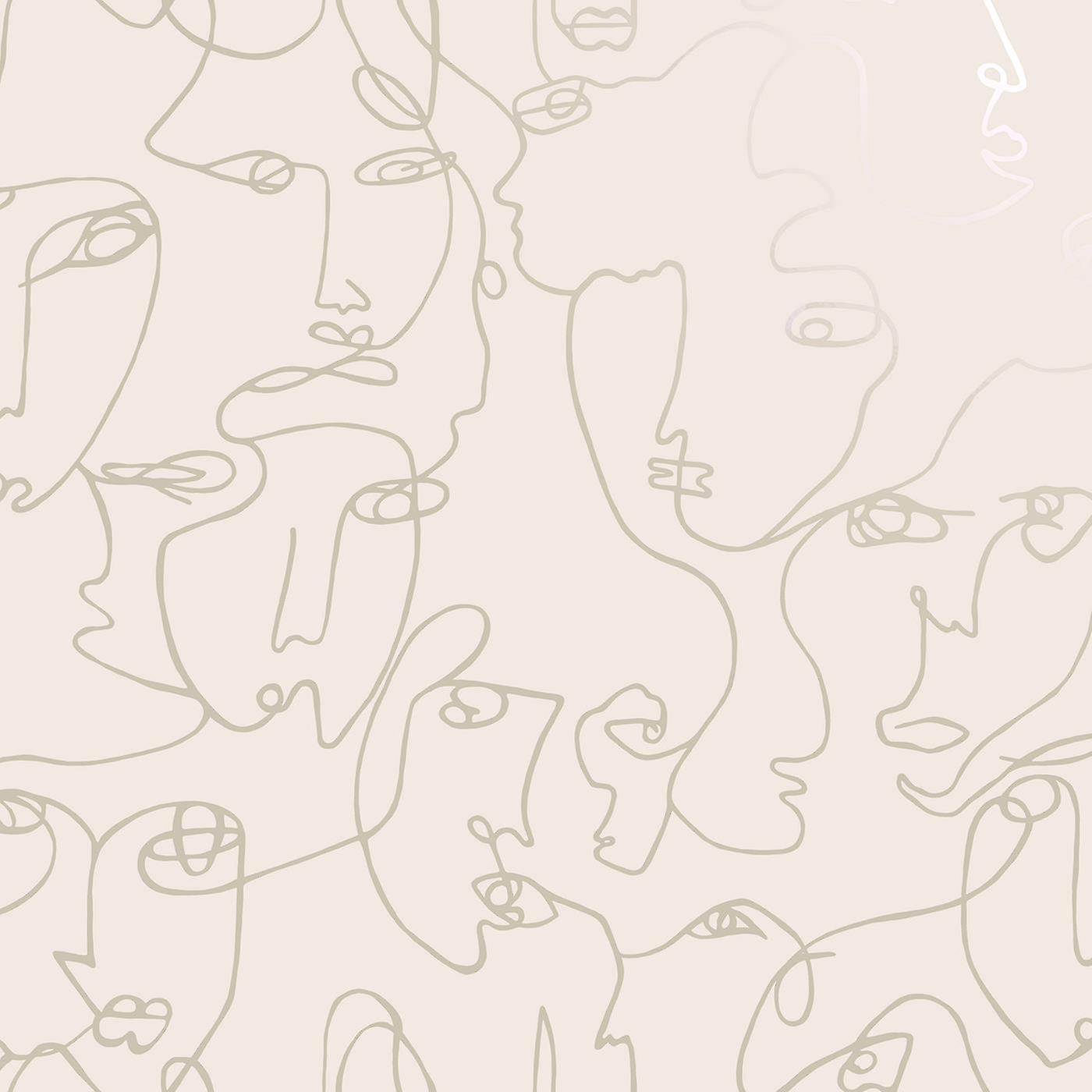 Abstract Faces Neutral Wallpaper