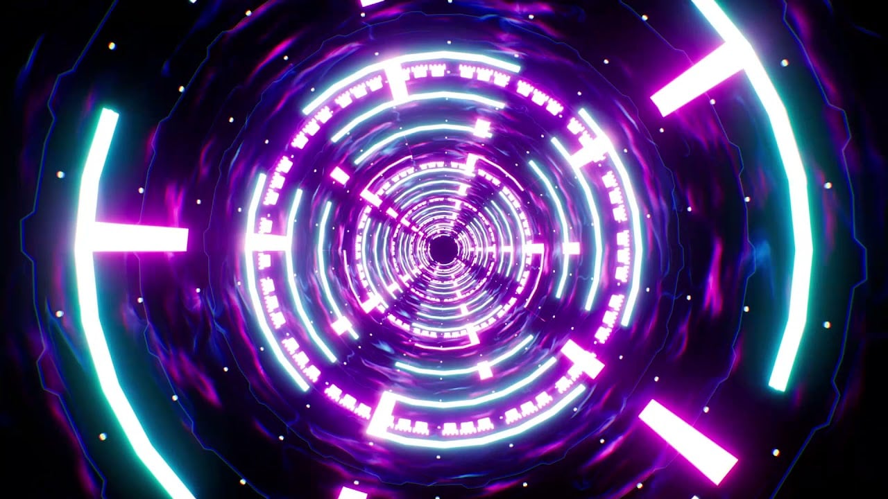 Neon Lights Portal Background Screensaver [1 Hour Animation Looped Background]