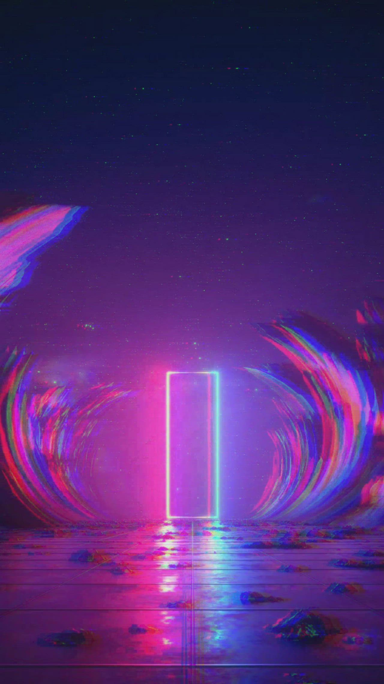Portal Glitch. Neon background, Vaporwave wallpaper, Neon wallpaper
