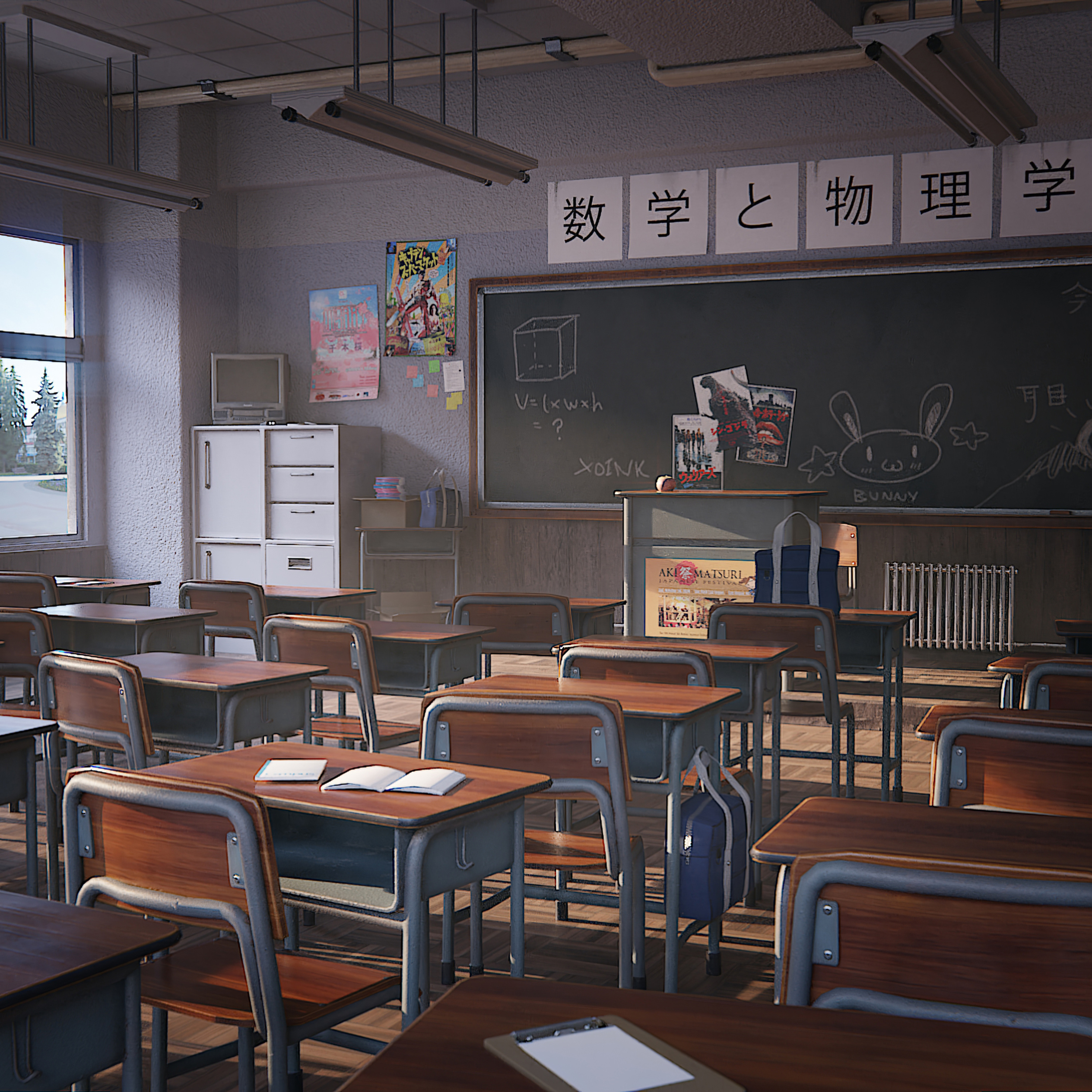 Japanese Classroom 4k iPad Pro Retina Display HD 4k Wallpaper, Image, Background, Photo and Picture