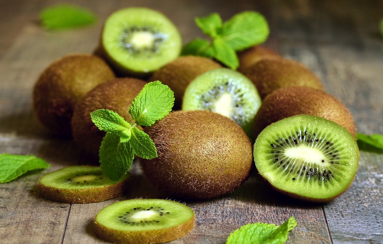 Wallpaper kiwi, fruit, mint image for desktop, section еда