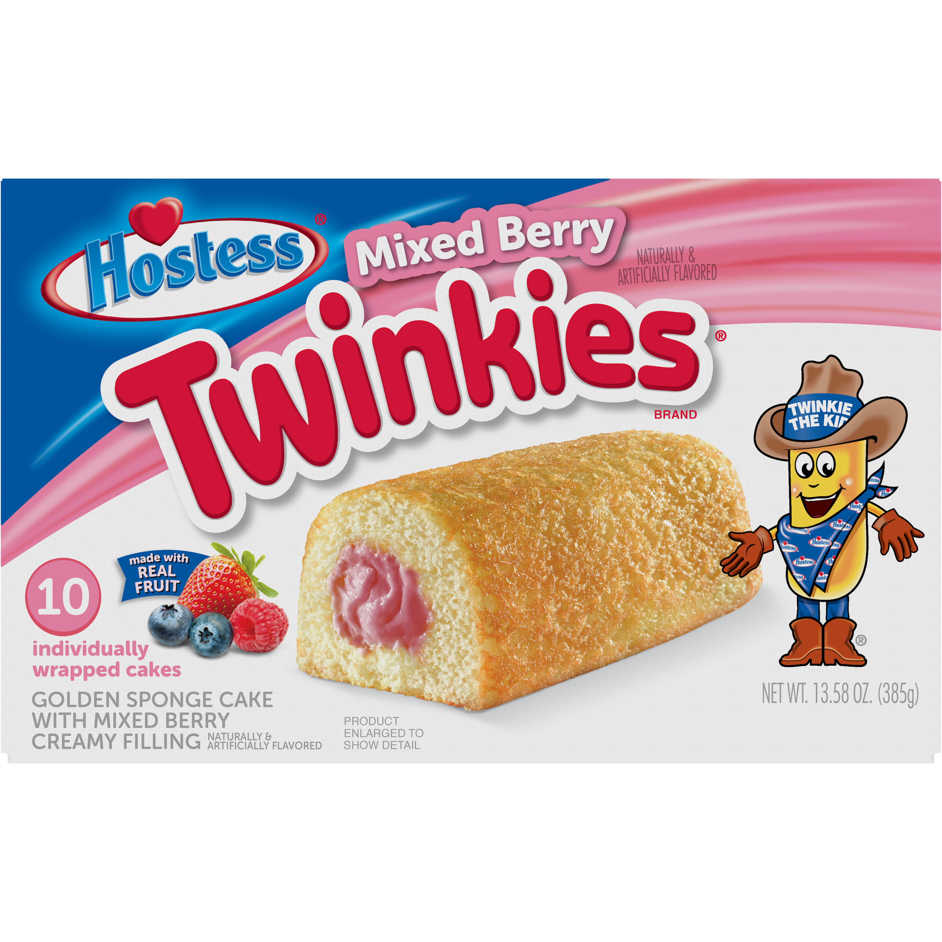 HOSTESS Mixed Berry TWINKIES Made With Real Fruit, 10 count, 13.58 oz