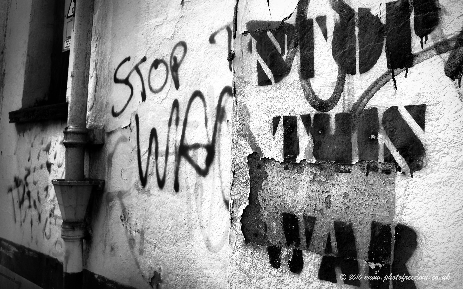 Free Download HQ say no to war, no to war, stop war, black and white Creative Photo Wallpaper Num. 14, 1920 x 1200 814.1 Kb