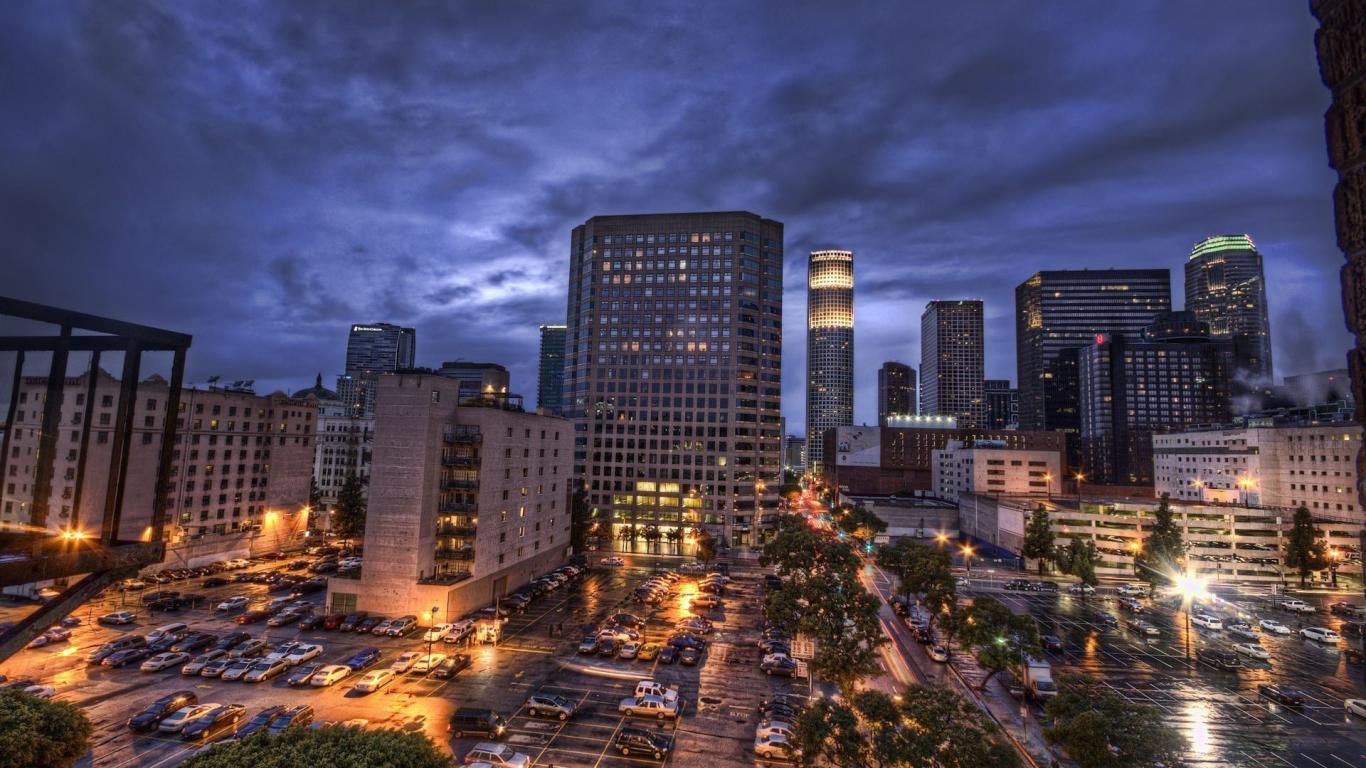 down town LA. Free Download Wallpaper Downtown Los Angeles Night United States. Long weekend trips, Amazing travel destinations, Weekend trips