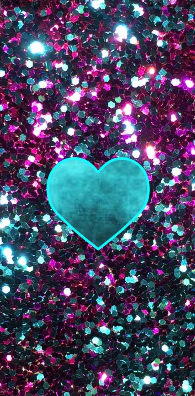 Glitter heart wallpaper