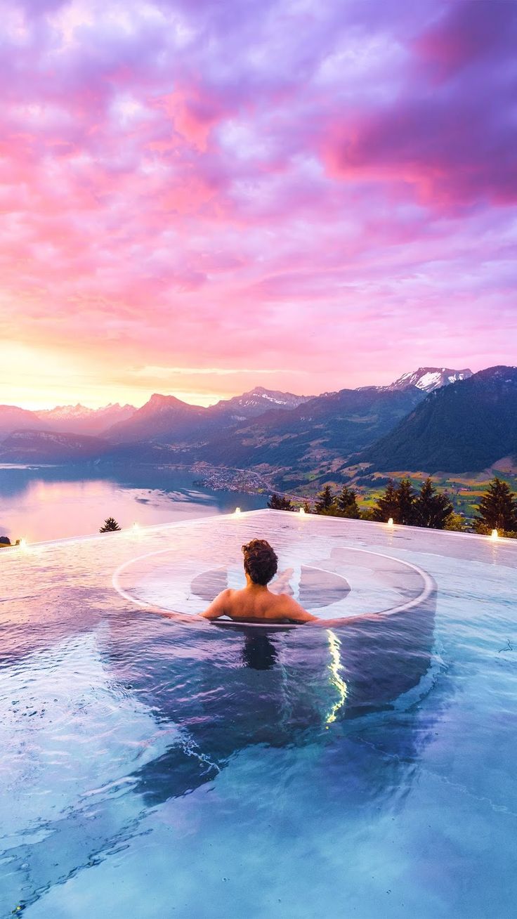 Relaxing with beautiful views #wallpaper #iphone #android #background #followme. Landscape wallpaper, Landscape, Swimming pool architecture