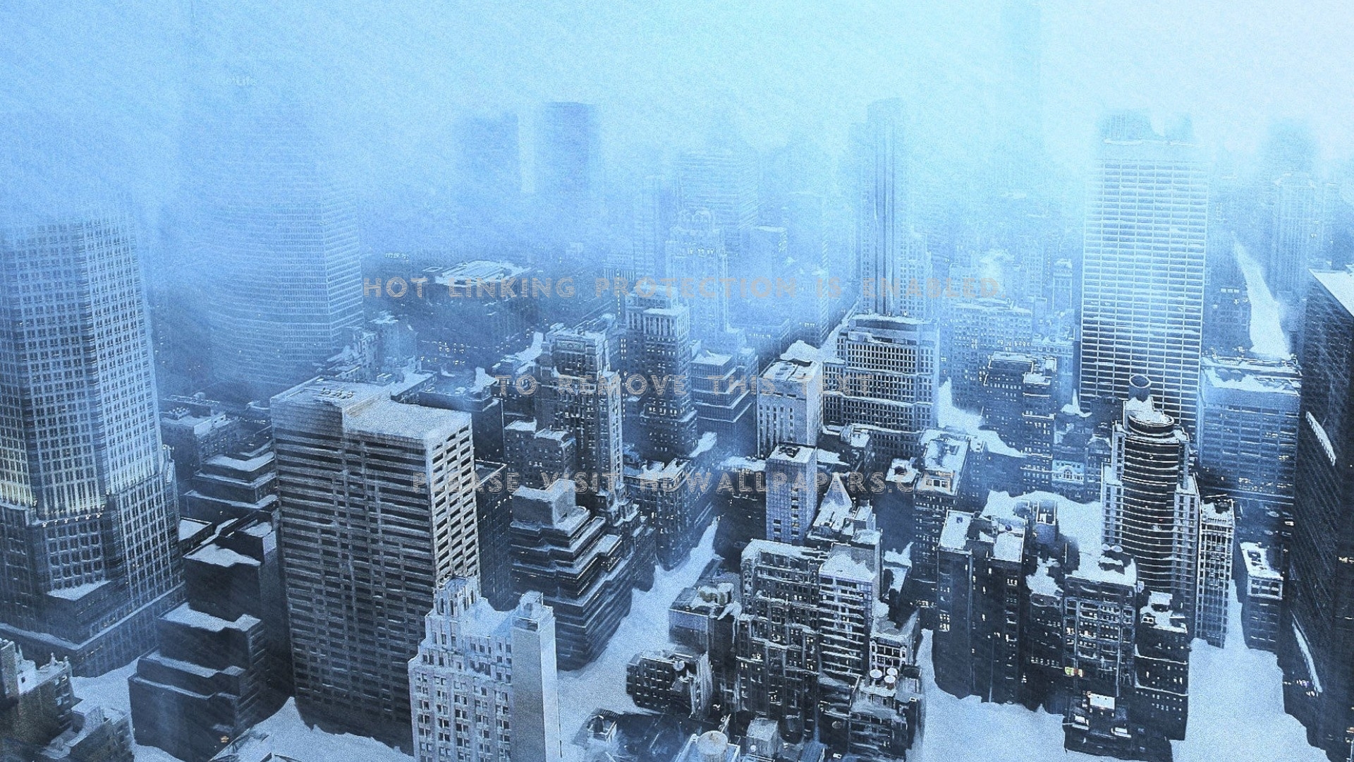 new york city under a snow storm winter