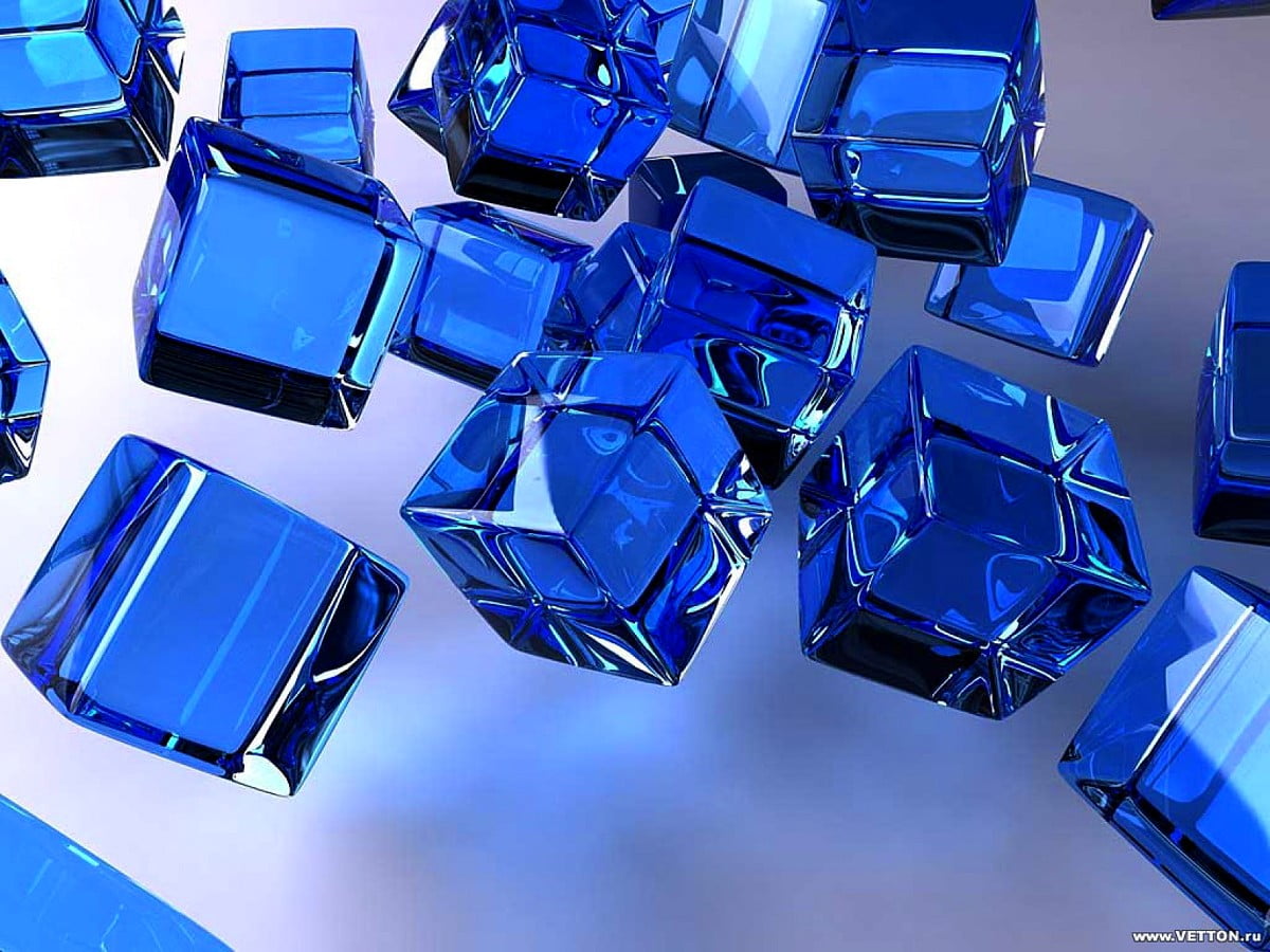 3D, Cobalt Blue, Glass 3D background. FREE Download picture