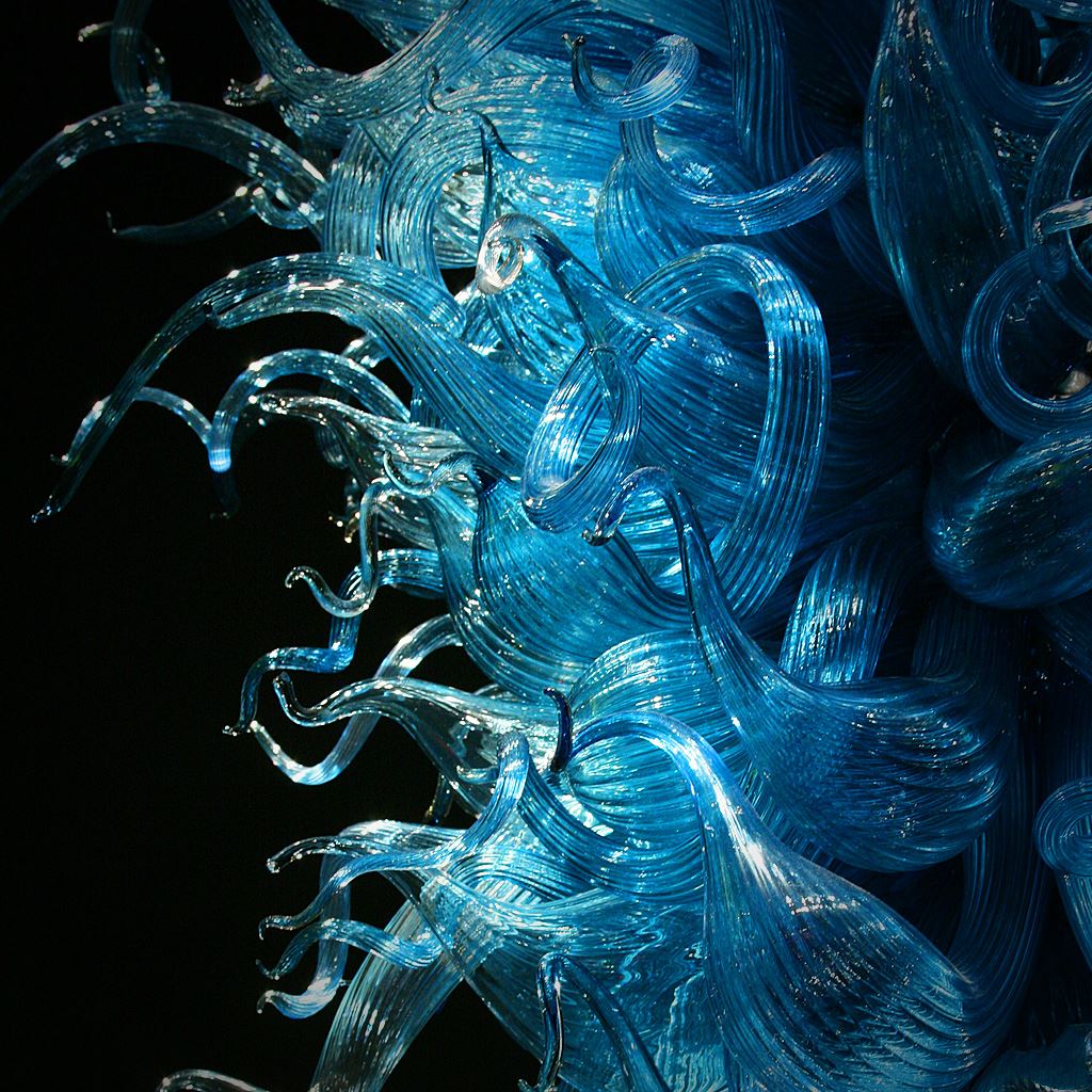 Abstract Blue Glass Swirl Art iPad Wallpaper Free Download