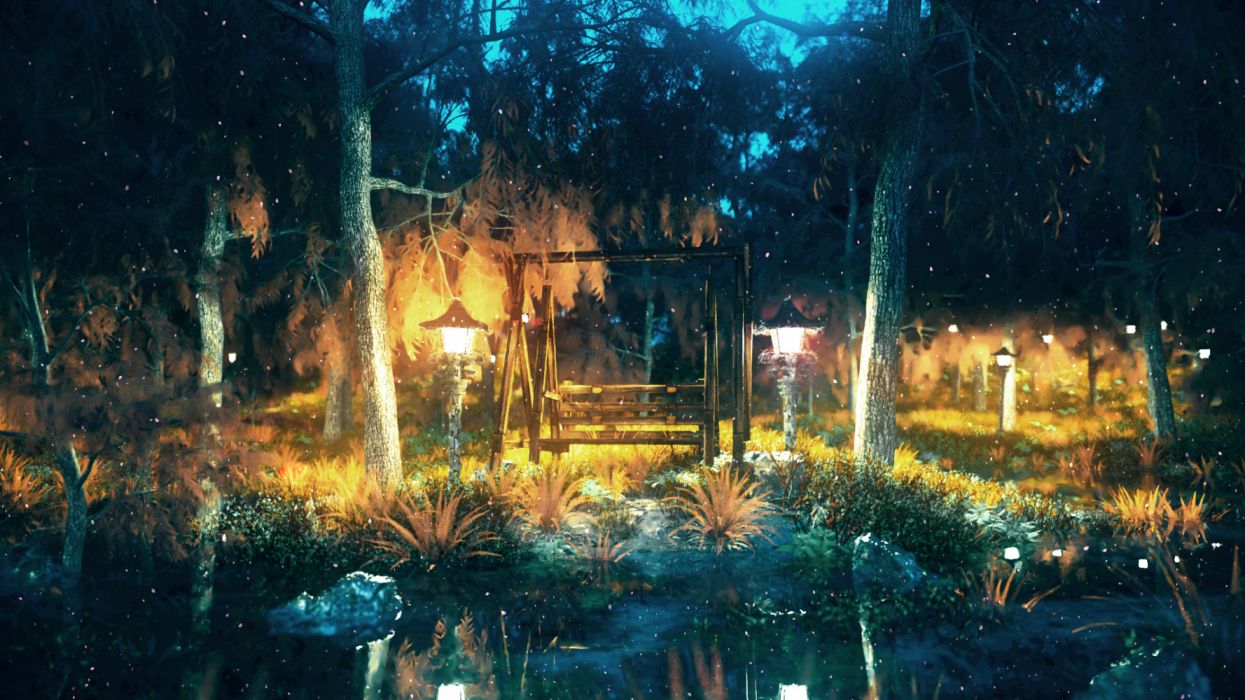 Forest Anime Night Wallpapers - Wallpaper Cave