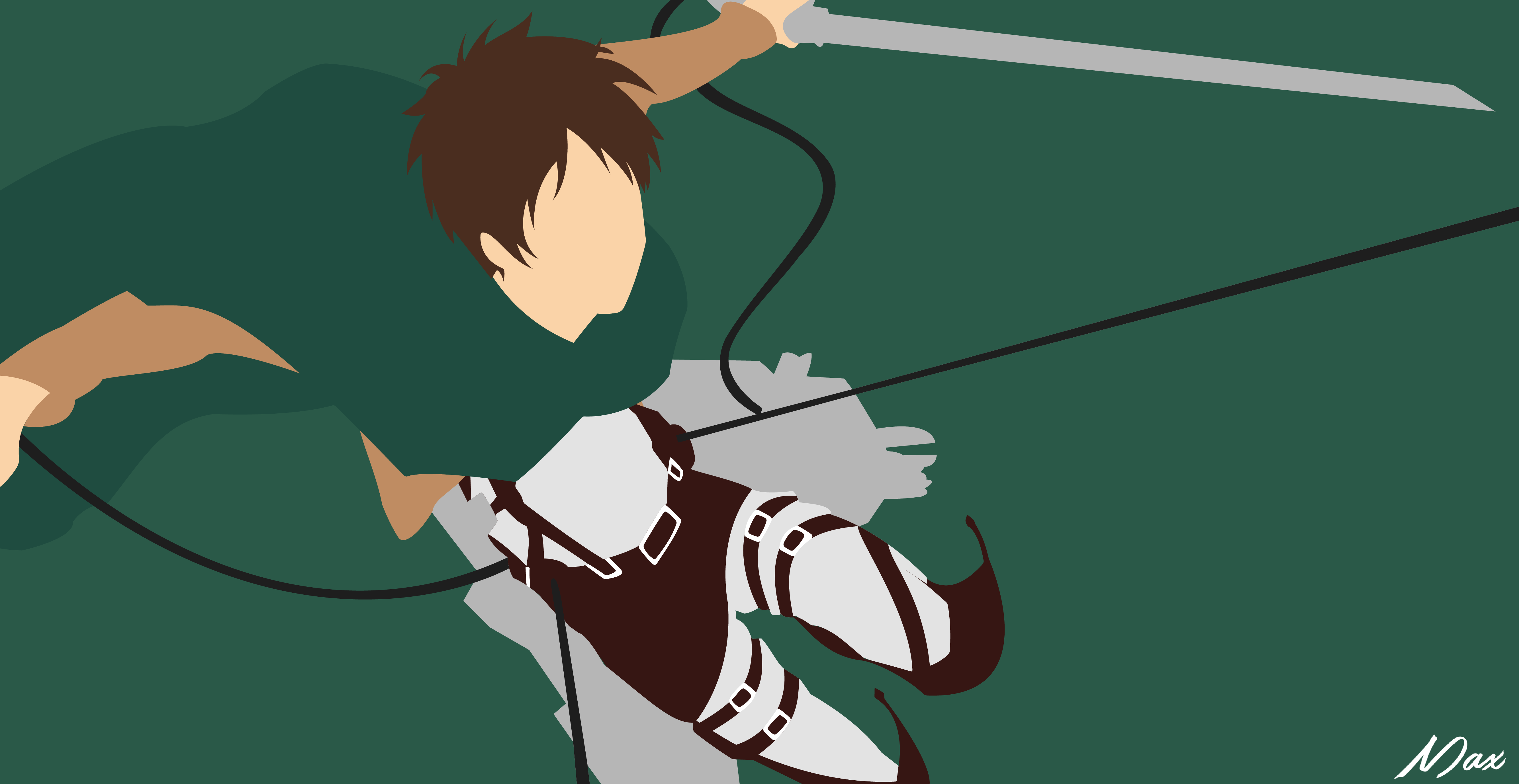 Eren Jaeger from Shingeki no Kyojin Minimal Wall by Max028. Eren jaeger, Attack on titan art, Minimalist wallpaper