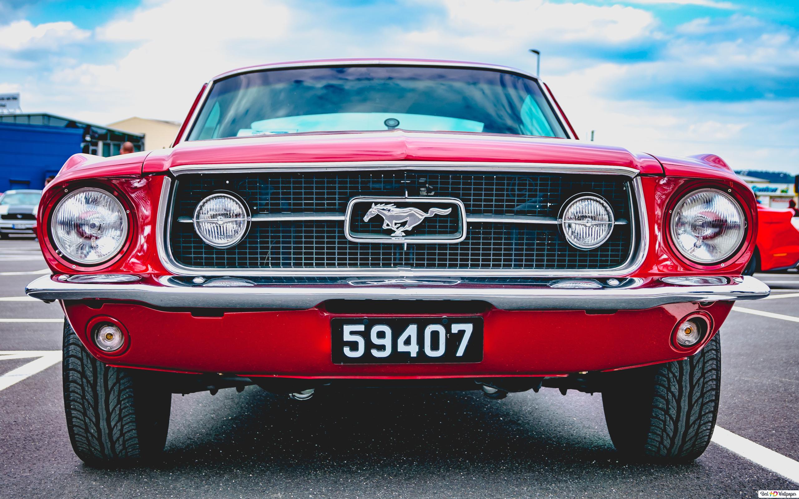 Ford Mustang GT vintage red HD wallpaper download