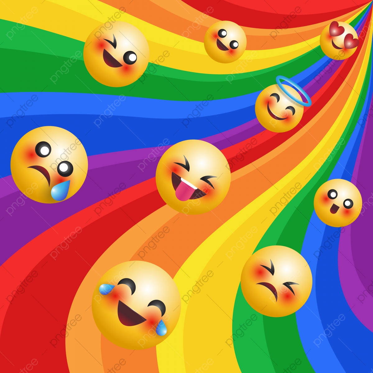 Rainbow Emoji Background, Vector, Emoji Background Image for Free Download