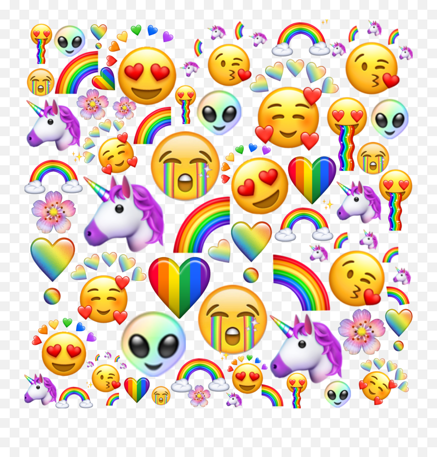 Lgbtsupport Rainbow Unicorn Sticker Rainbow Emoji Background, Unicorn Emoticon transparent emoji