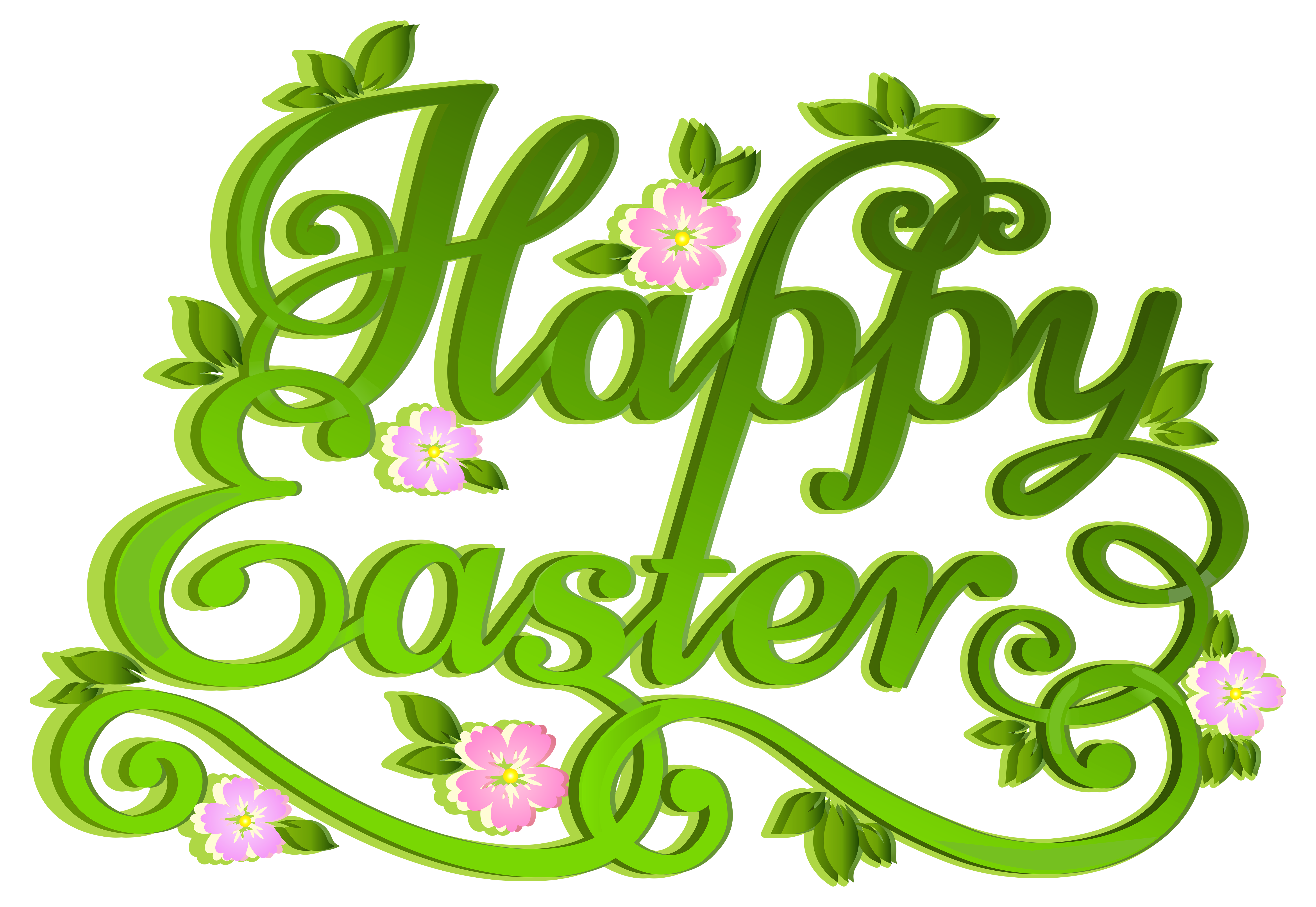 Green Happy Easter Transparent PNG Clip Art Image​-Quality Free Image and Transparent PNG Clipart