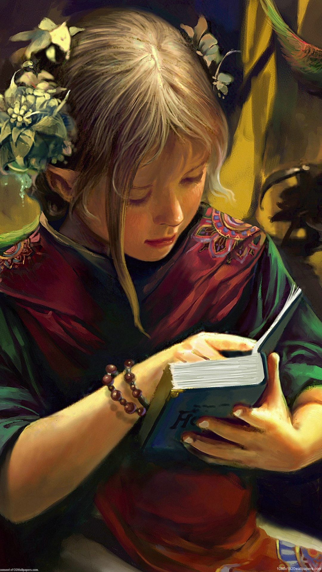 Fantasy Girl Reading Book Wallpaper HD With Book Fantasy Wallpaper & Background Download