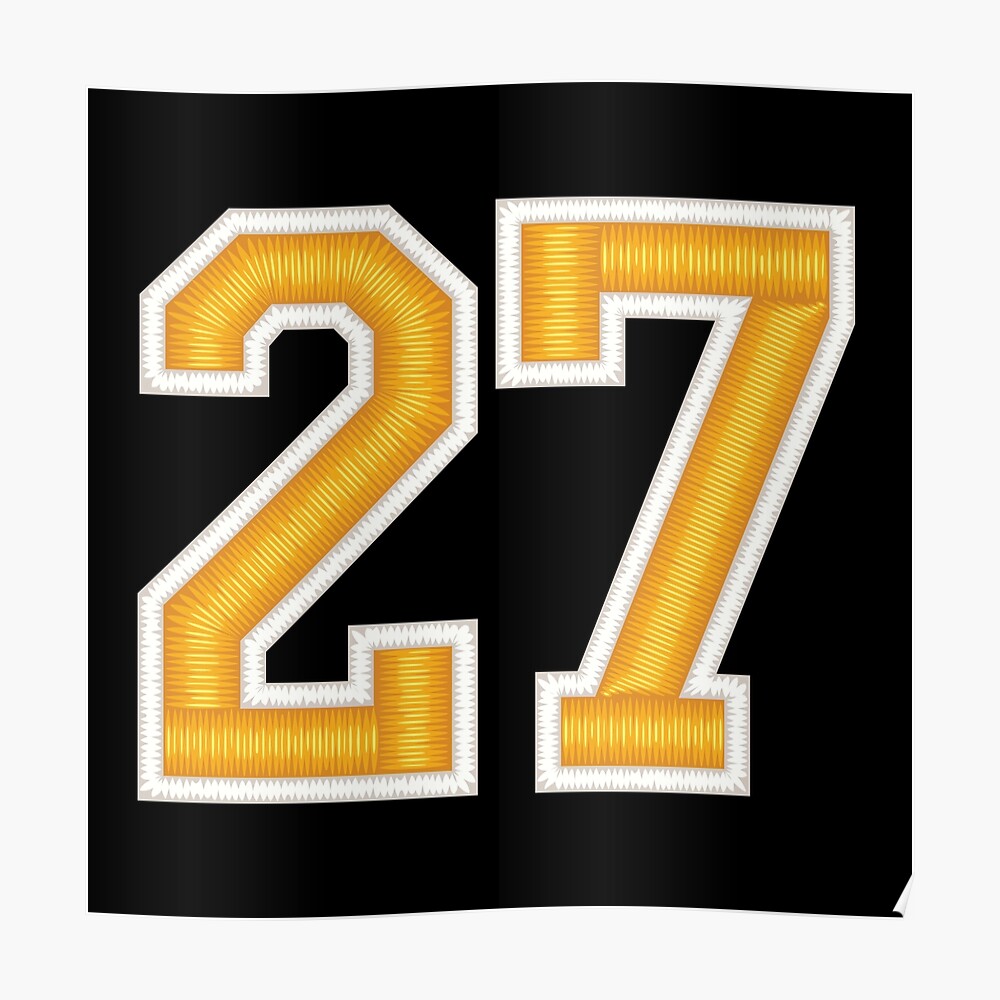 Sports Twenty Seven Yellow Black Jersey Number 27 Football Sticker By Under TheTable