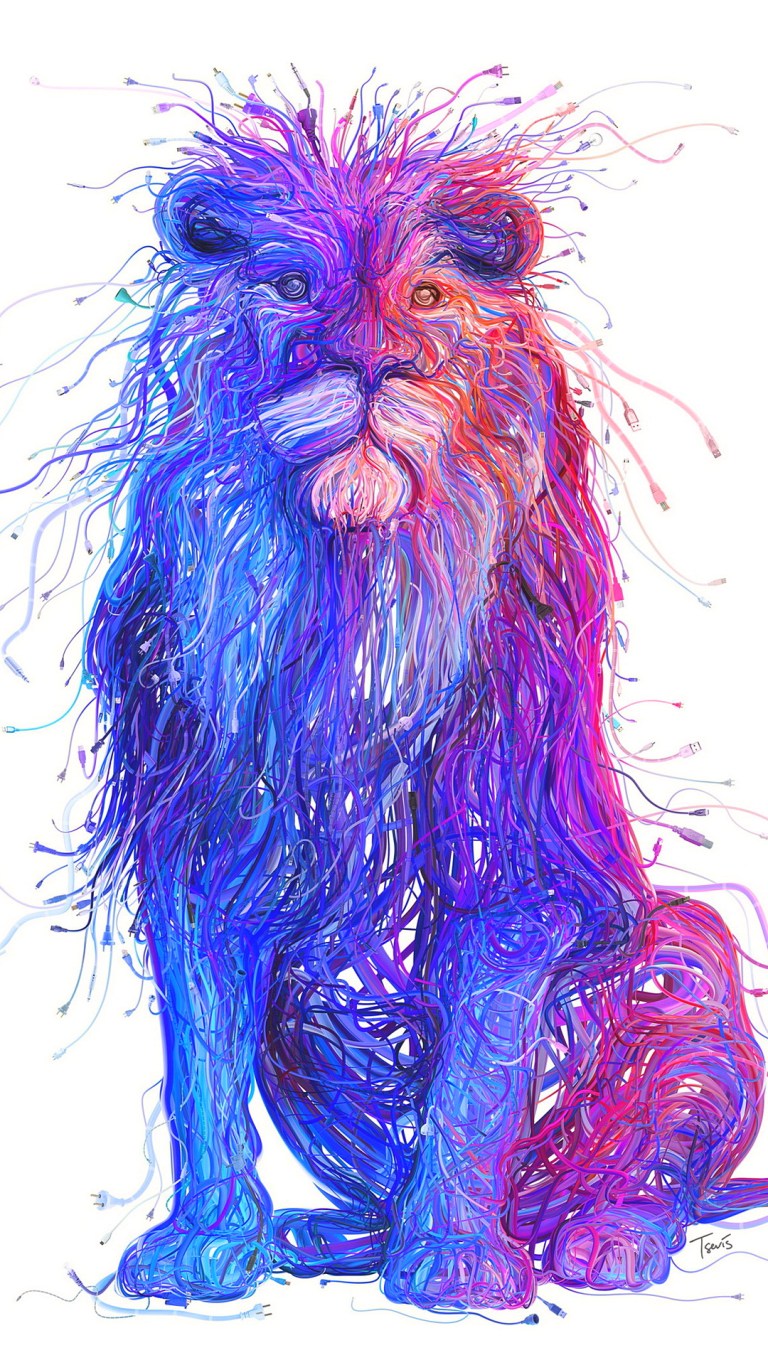 Lion Abstract Ultra HD 8K Resolution Mobile Wallpaper Download