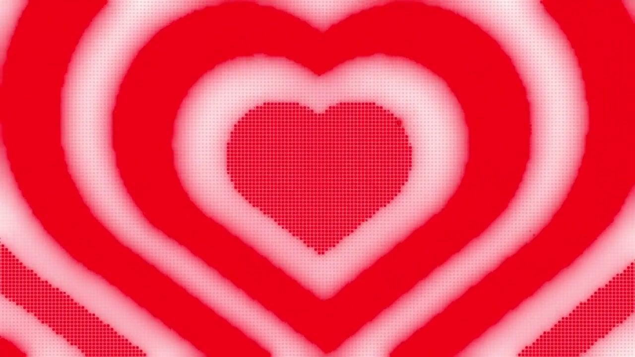 White and Red Y2k Neon LED Lights Heart Background.. 10 Minutes Looped HD