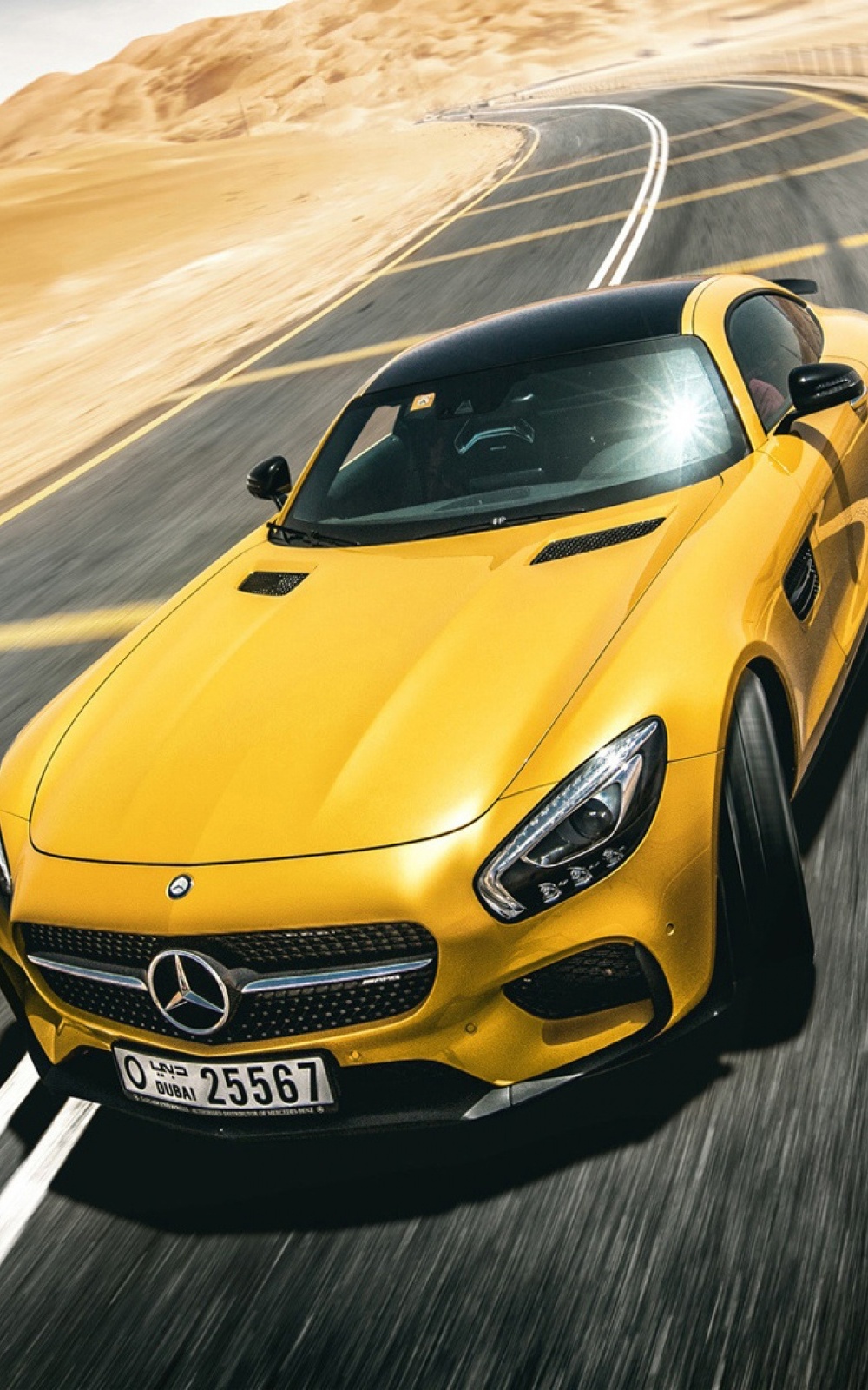 Yellow Mercedes Benz AMG GT S Free HD Mobile Wallpaper