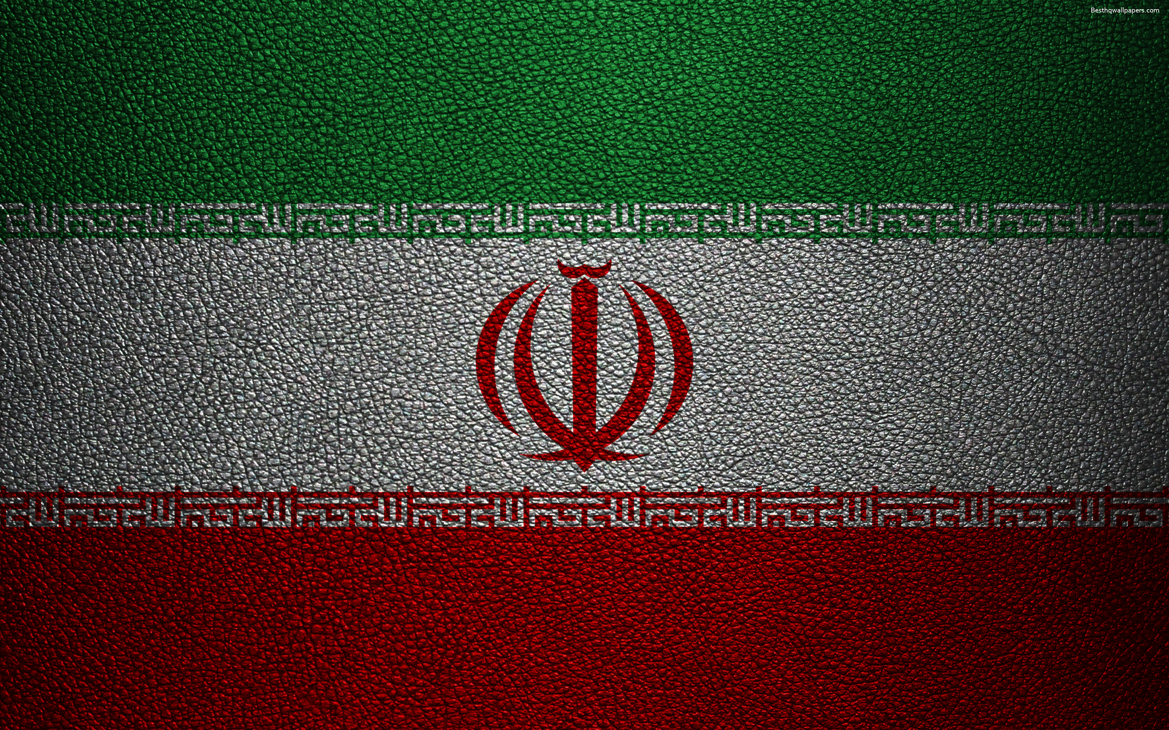 Download wallpaper Flag of Iran, 4K, leather texture, Iranian flag, Asia, world flags, Iran for desktop with resolution 3840x2400. High Quality HD picture wallpaper