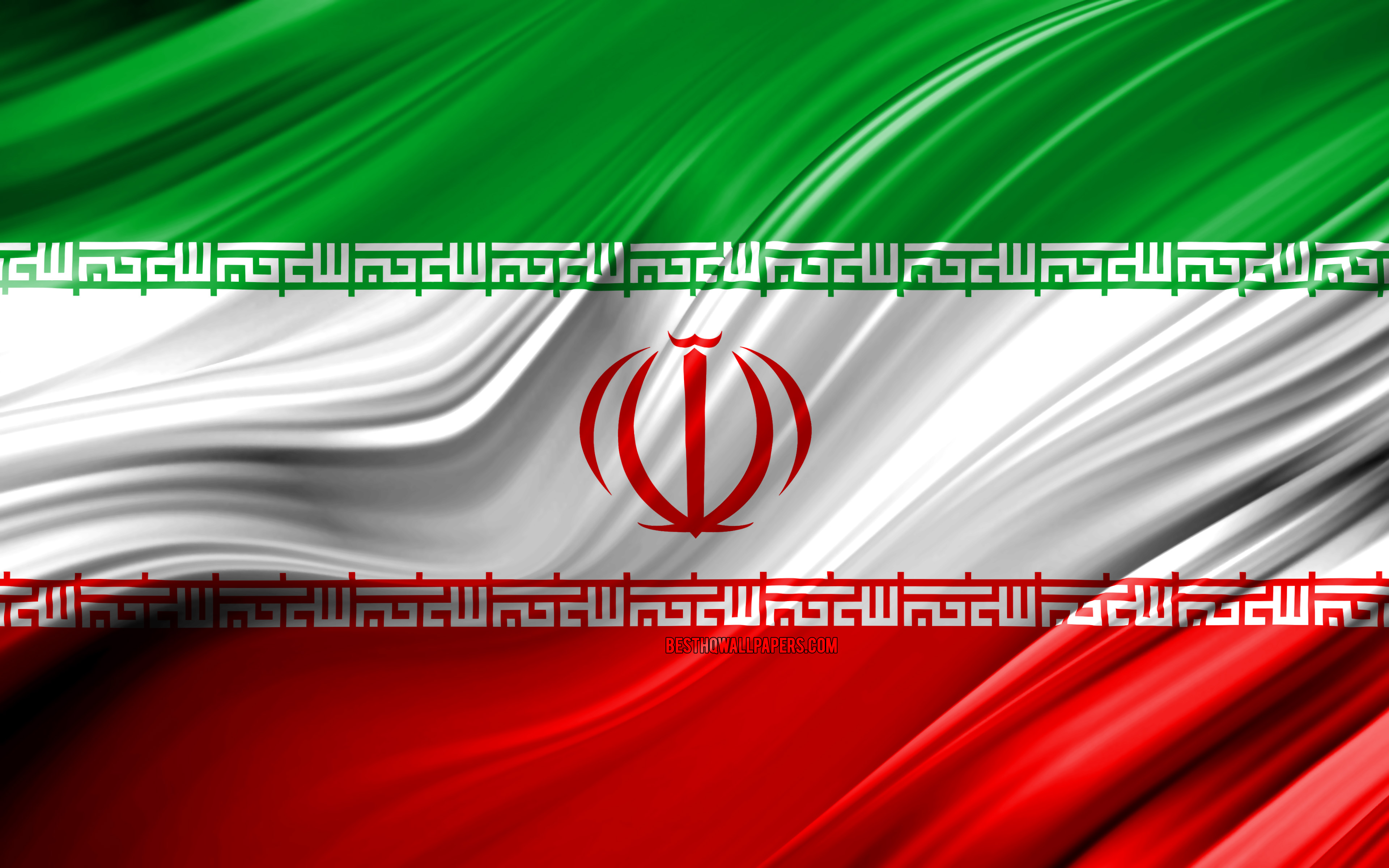 Download wallpaper 4k, Iranian flag, Asian countries, 3D waves, Flag of Iran, national symbols, Iran 3D flag, art, Asia, Iran for desktop with resolution 3840x2400. High Quality HD picture wallpaper