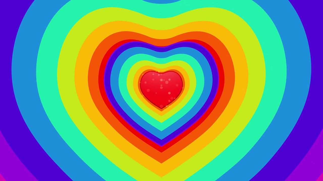 Animated Wallpaper Hearts Rainbow Colors FREE HD Tunnel Zoom Ripple Pulse