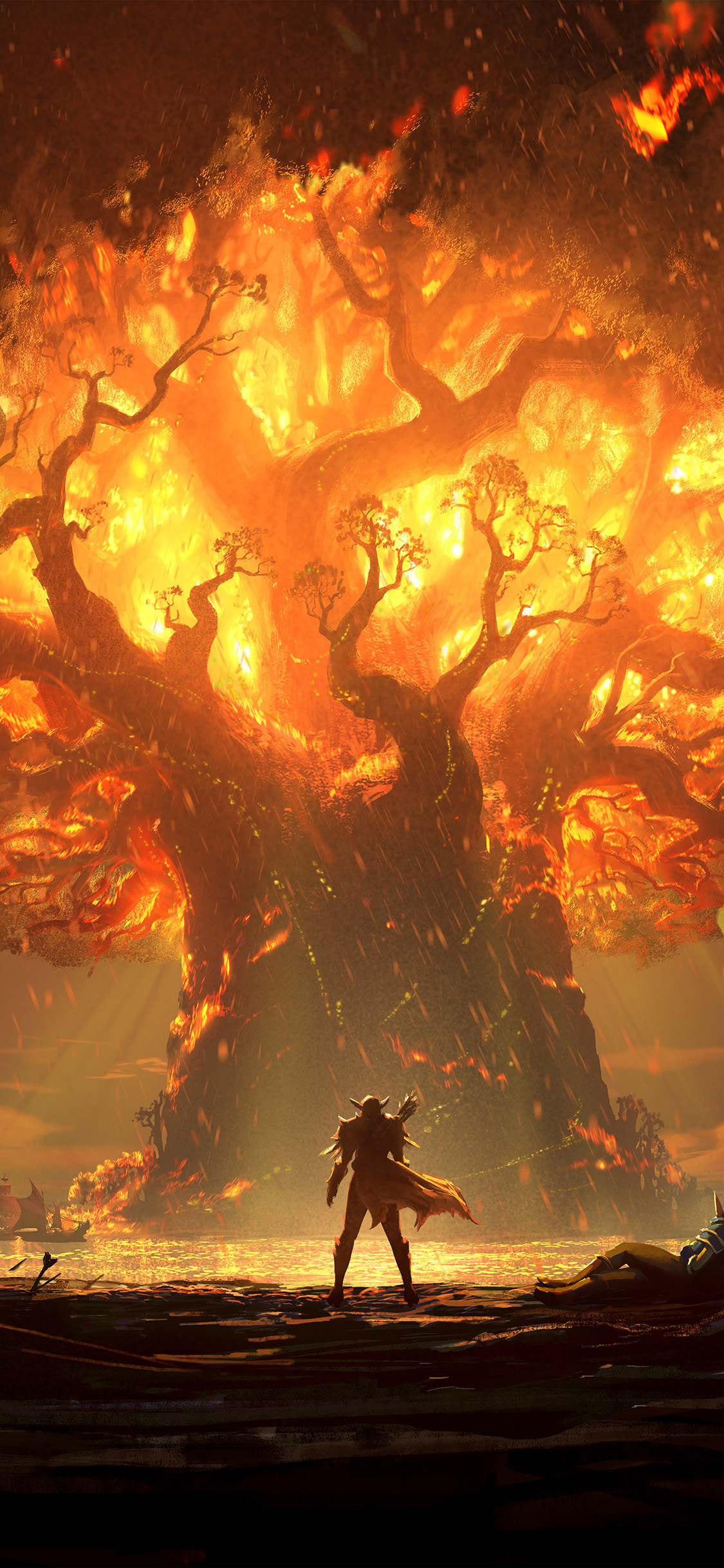 Vy38 Tree Anime Hero Pattern Background Wallpaper iPhone X Wallpaper & Background Download