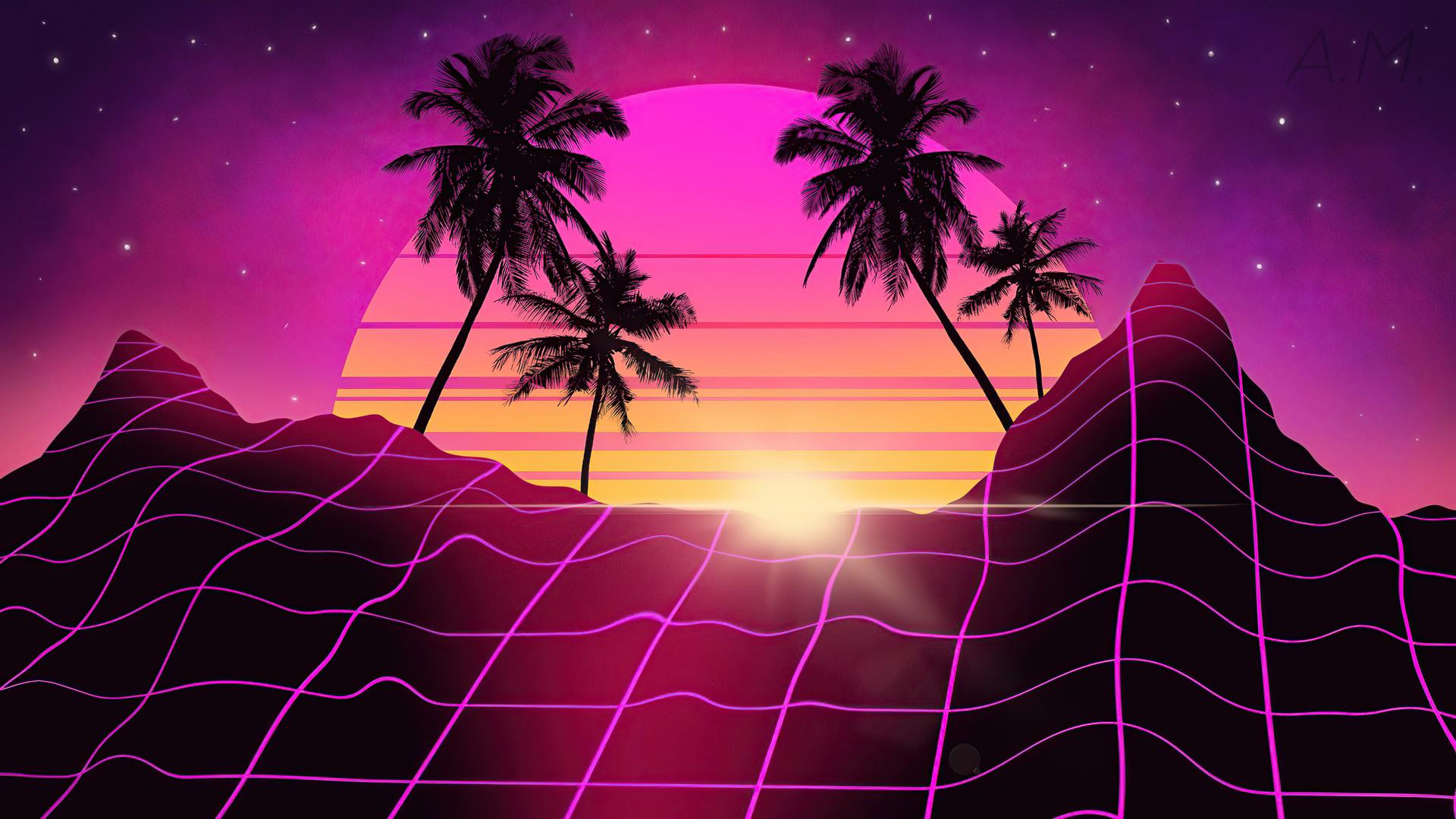 Retro Miami HD Wallpaper For Your XFCE Desktop
